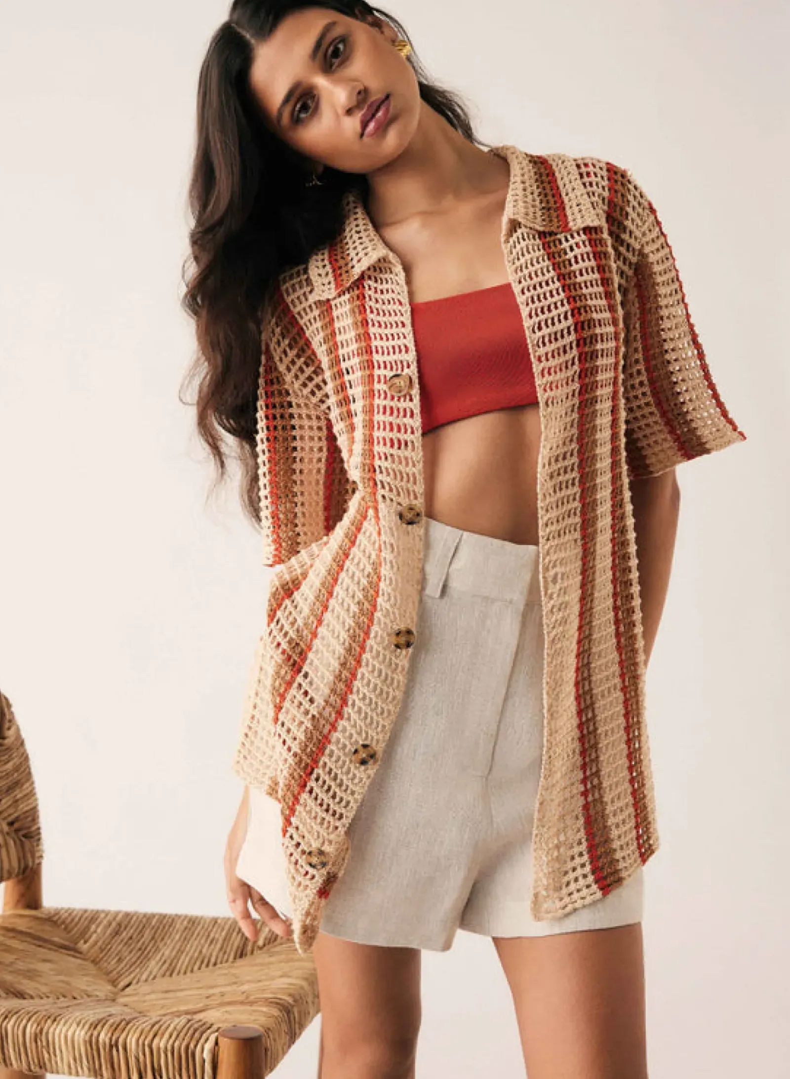 Esmaee Saint Tropez Shirt - Natural Stripe Fashion