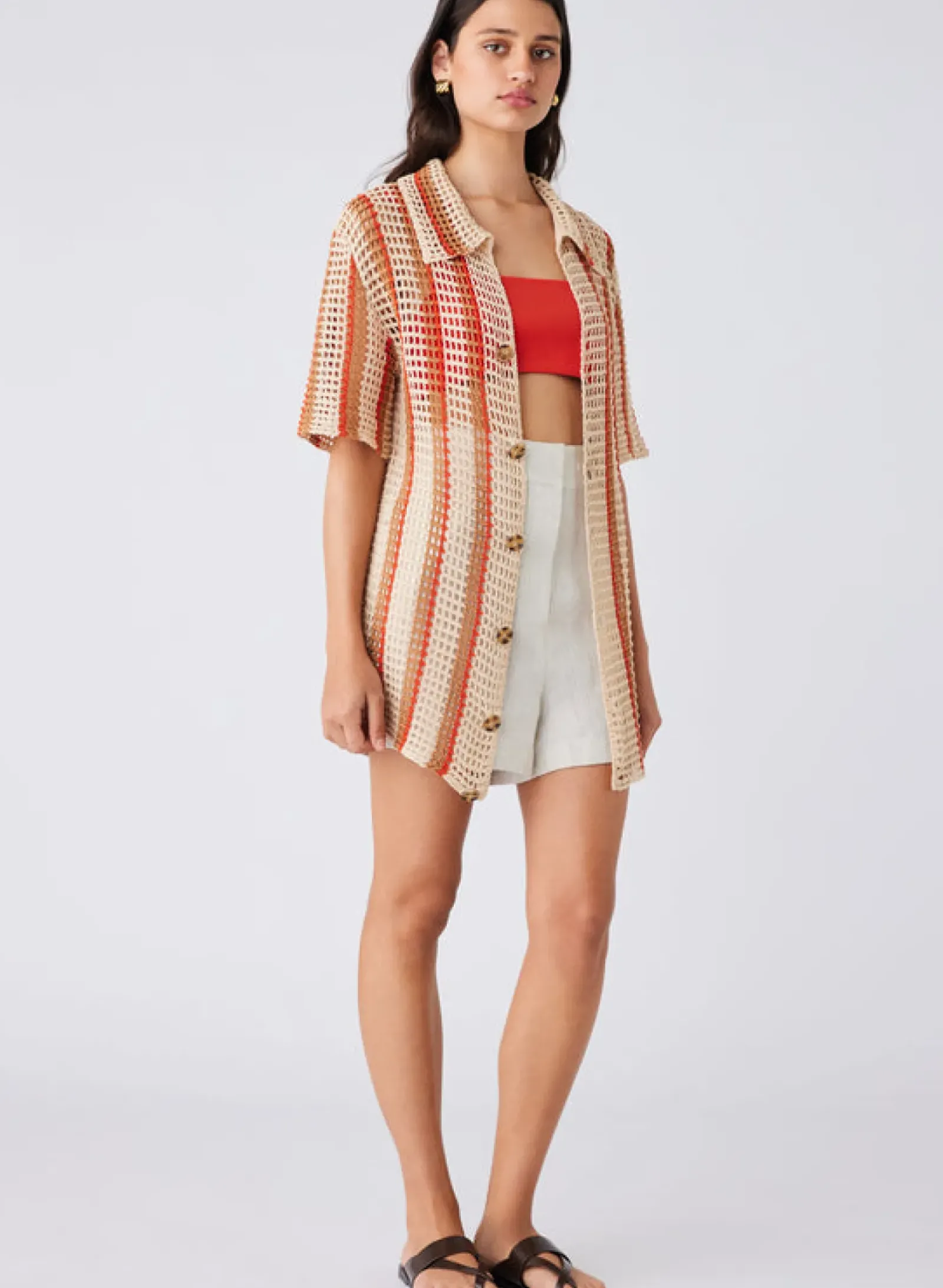 Esmaee Saint Tropez Shirt - Natural Stripe Fashion