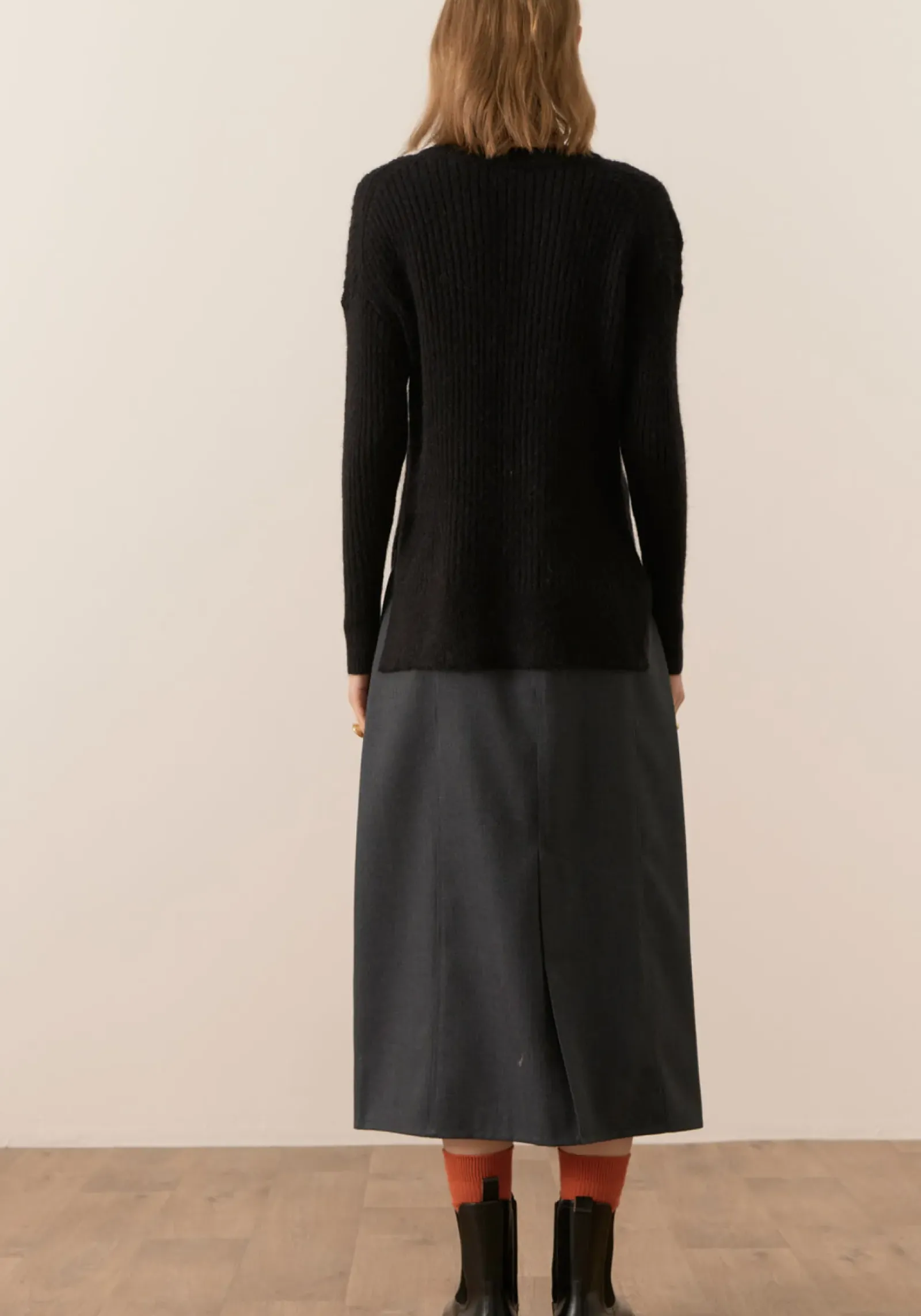 Pol Fitch Ribbed Knit - Black Sale