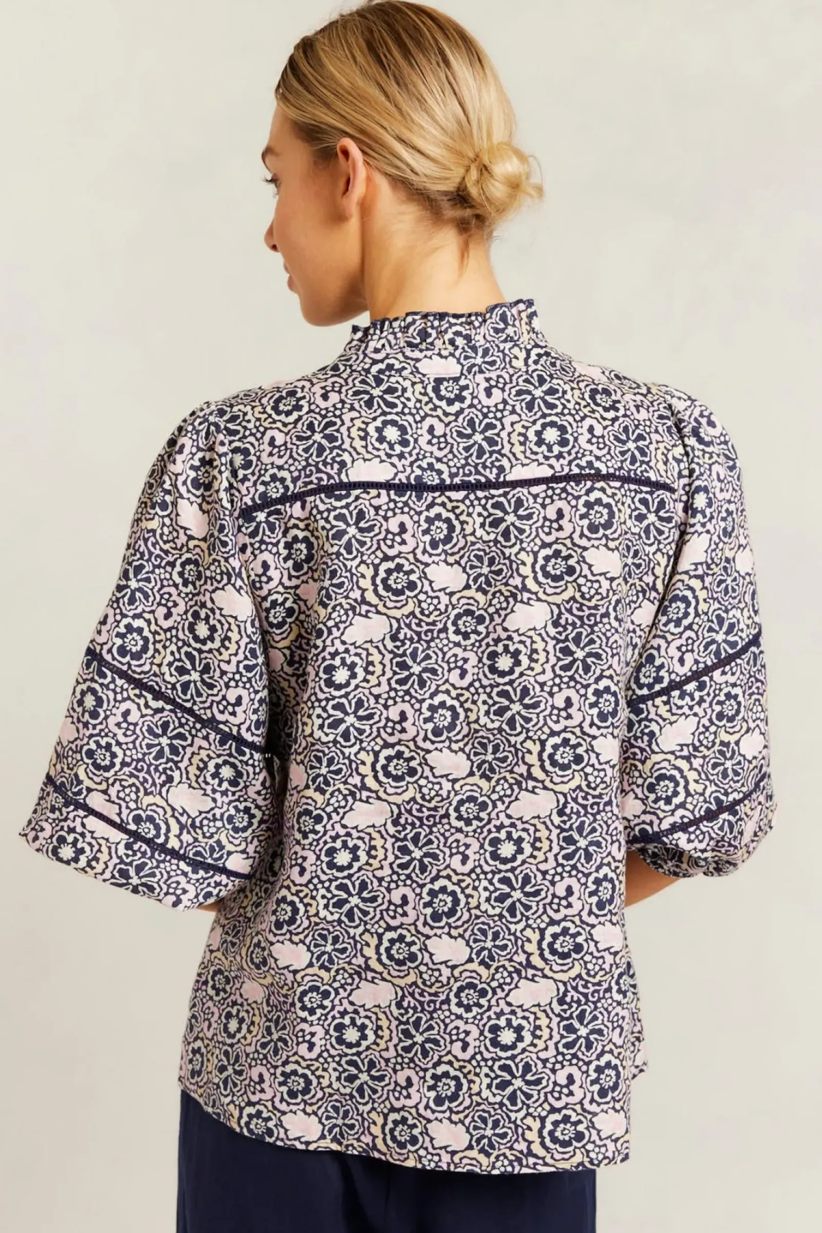 Alessandra Lia Shirt Raya - Navy Best