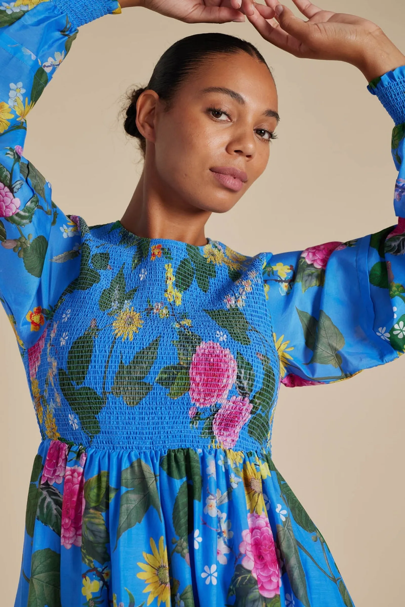 Alessandra Jade Cotton Silk Dress - Periwinkle  Aria Sale