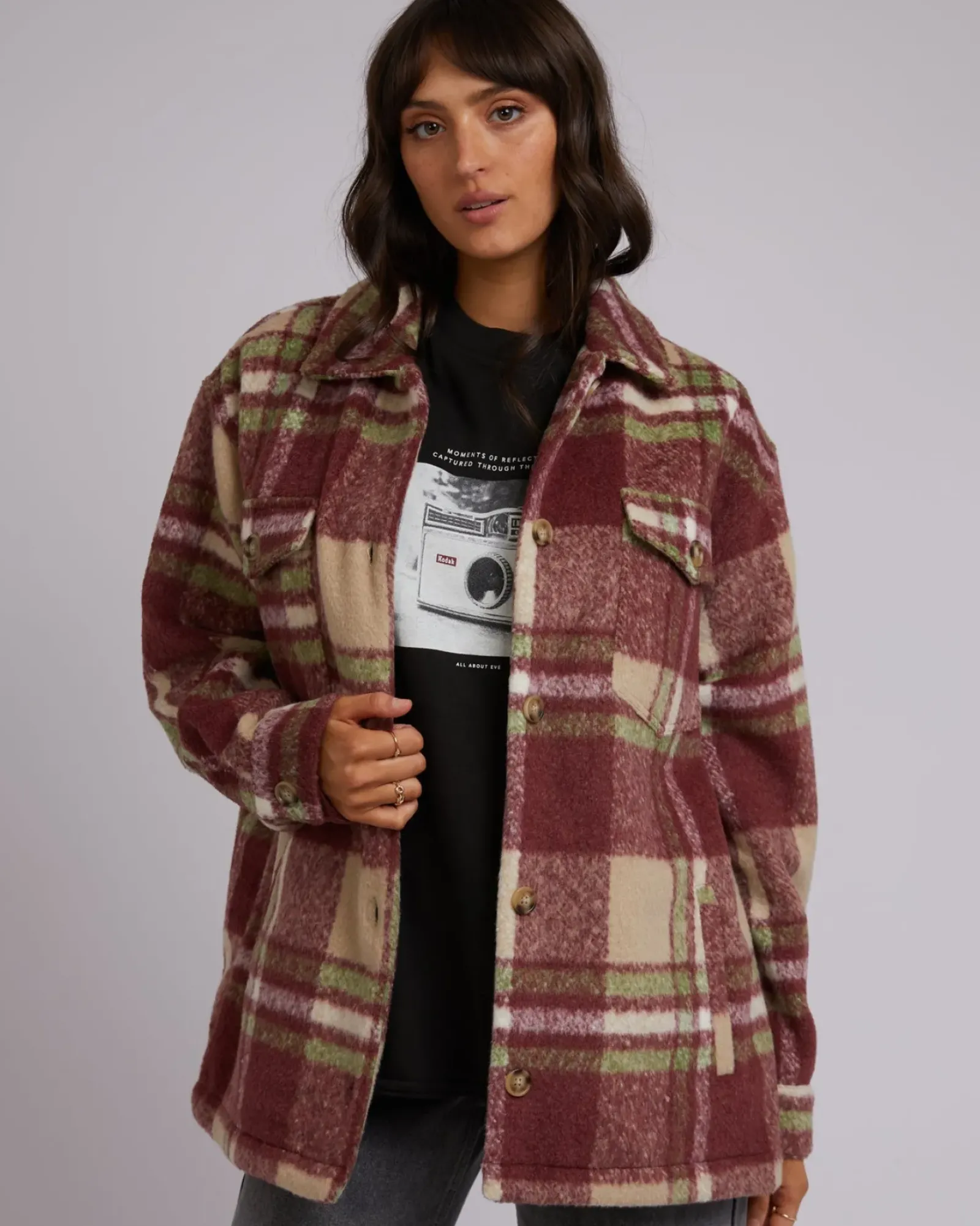 All About Eve Hilary Check Shacket Fashion