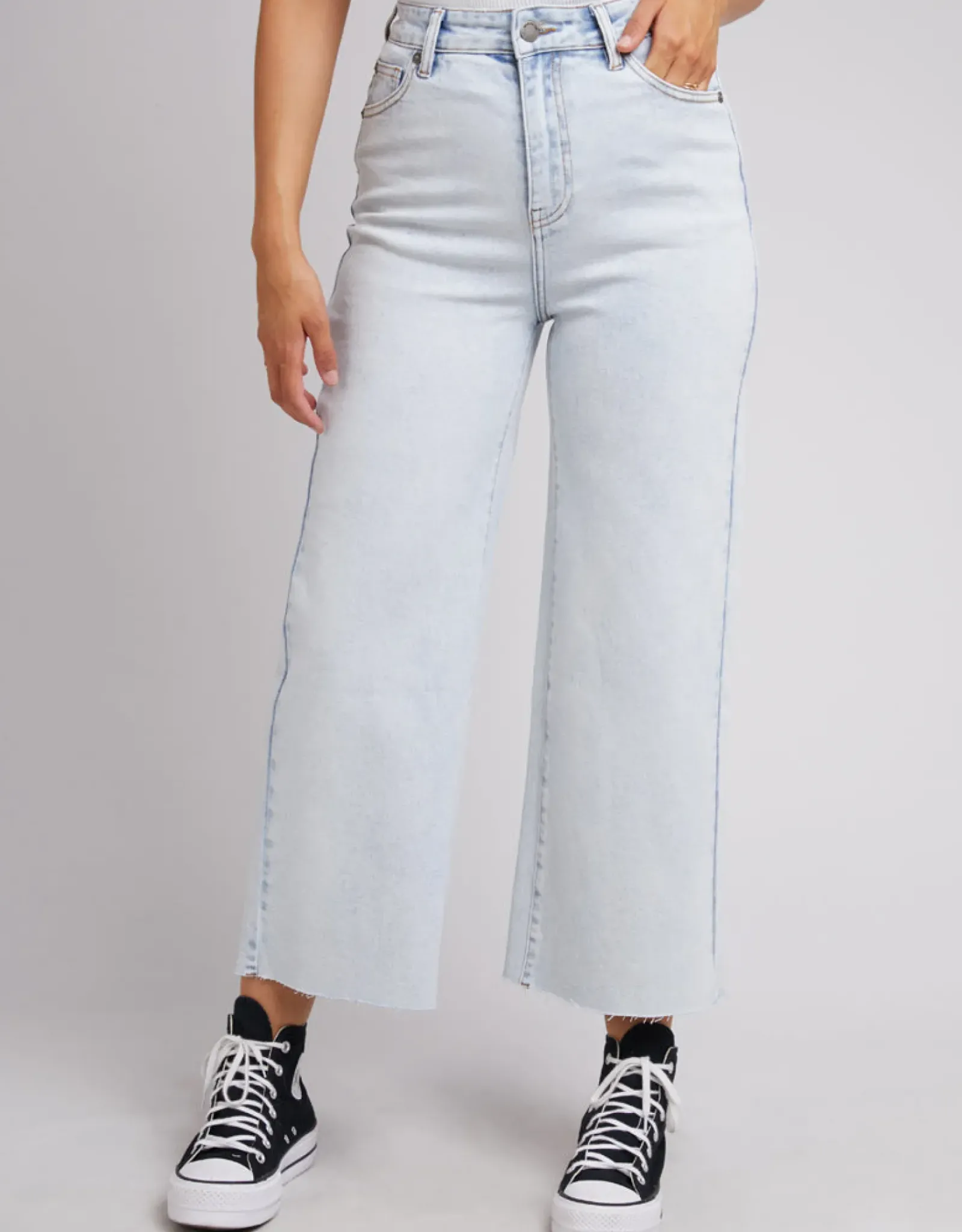 All About Eve Charlie High Rise Wide Leg Jean - Bleach Denim Best
