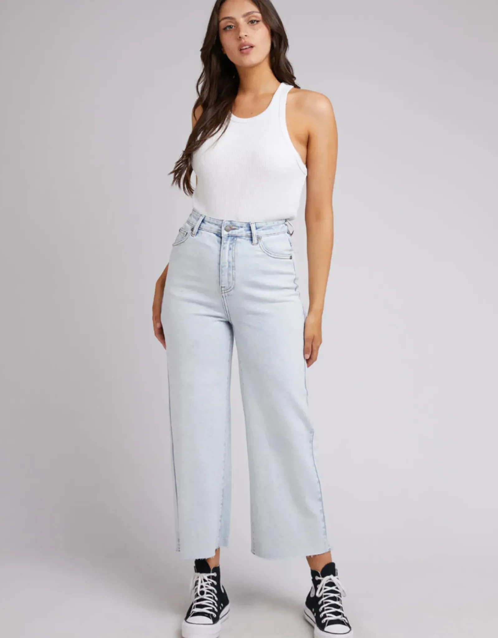 All About Eve Charlie High Rise Wide Leg Jean - Bleach Denim Best