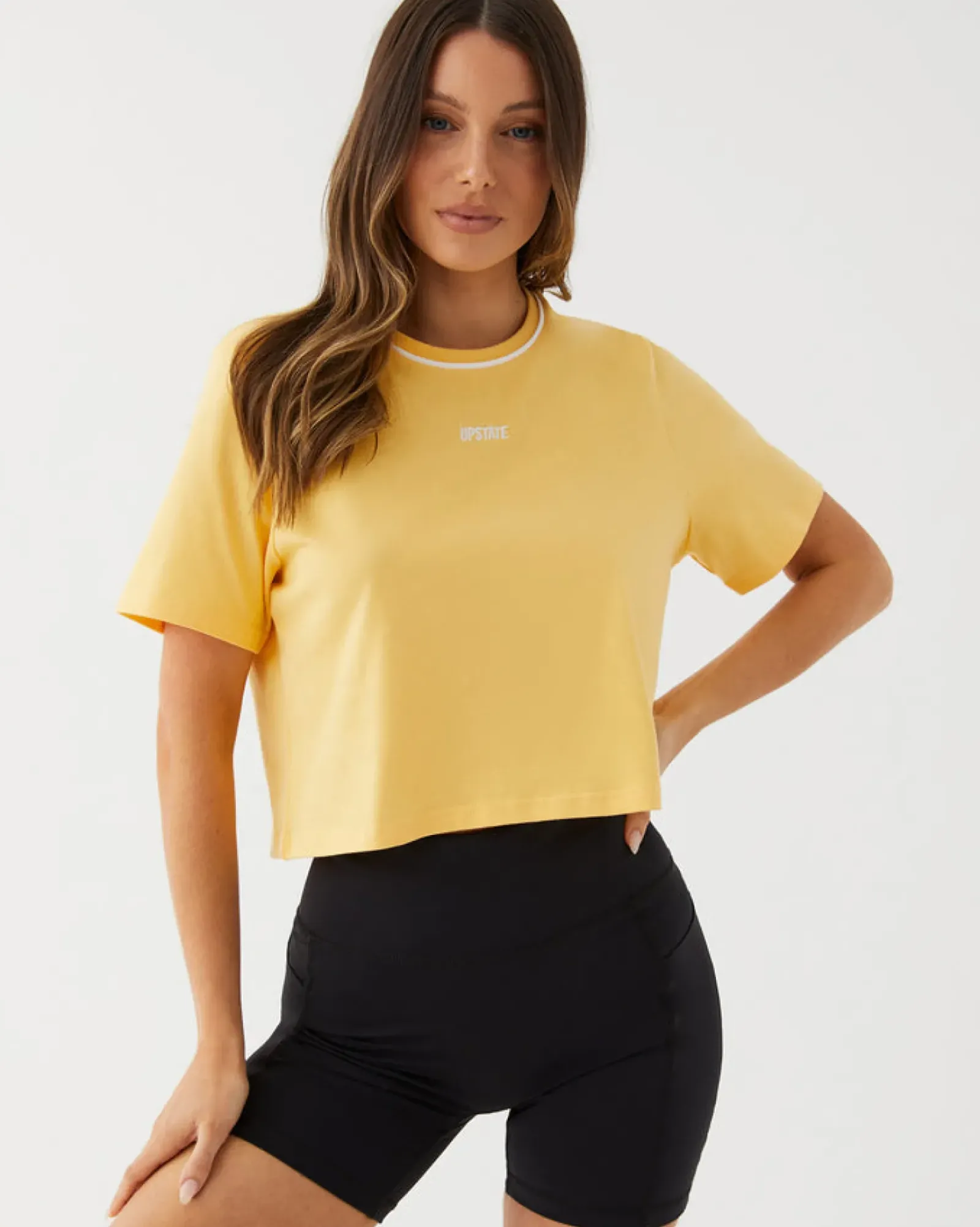 Upstate Evolve Cropped Tee- Pina Colada Clearance