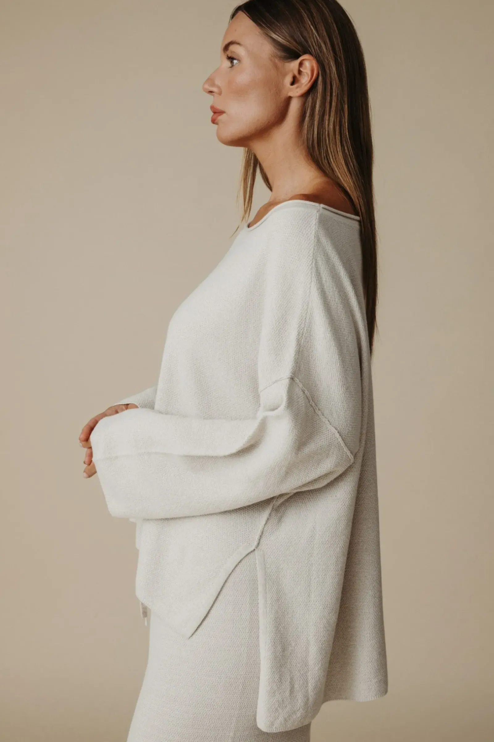 Talamaya Retreat Cotton Twist Pullover - Silver & Salt Hot