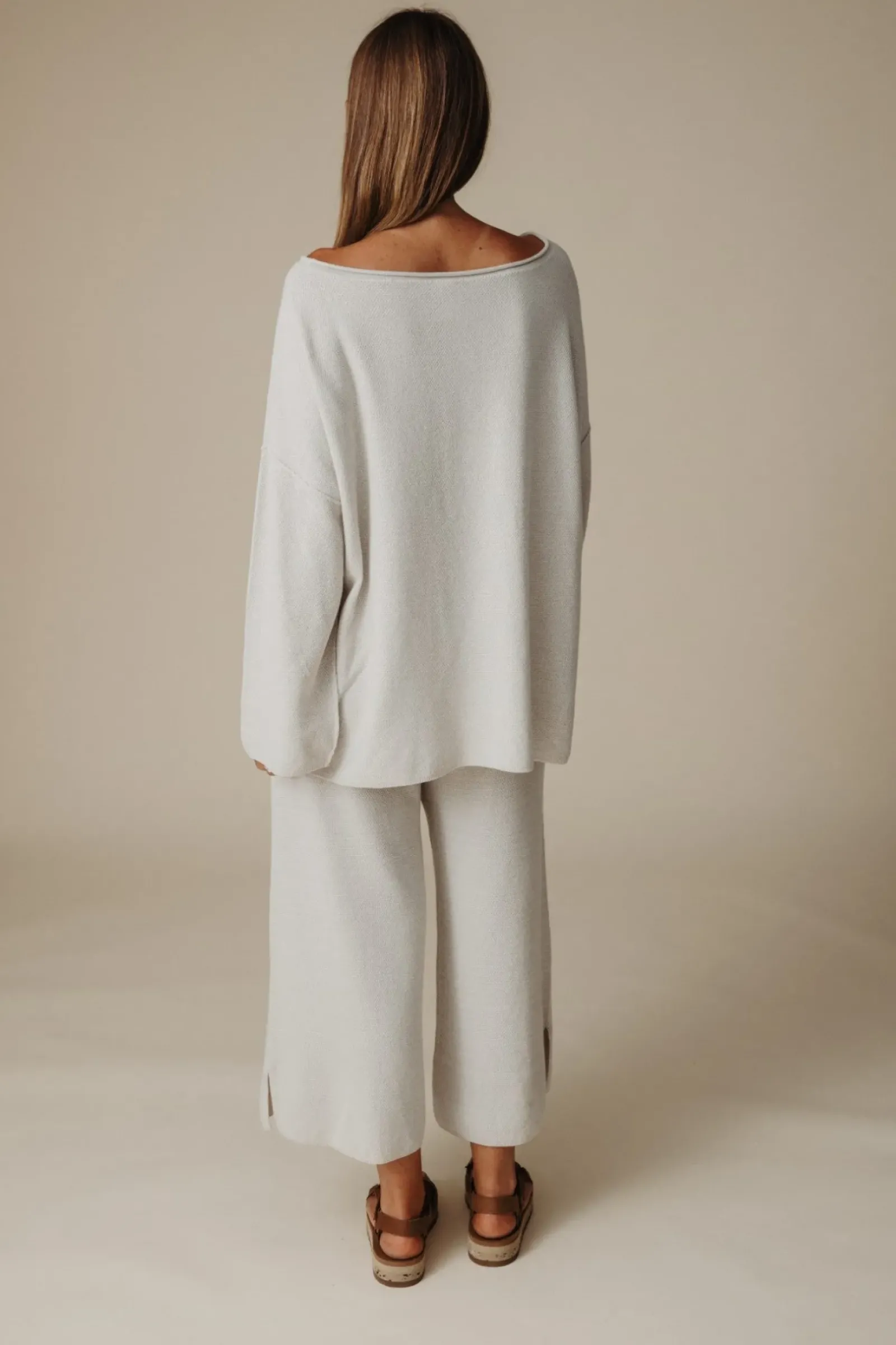 Talamaya Retreat Cotton Twist Pullover - Silver & Salt Hot