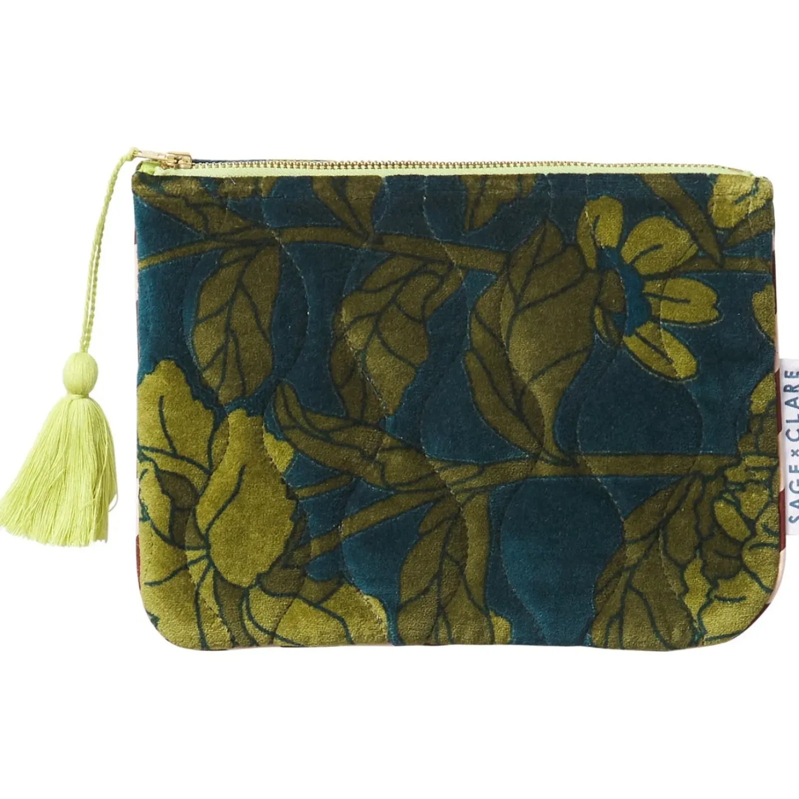 Sage & Clare Sage & Clare Bernanda Velvet Pouch - Peacock Discount