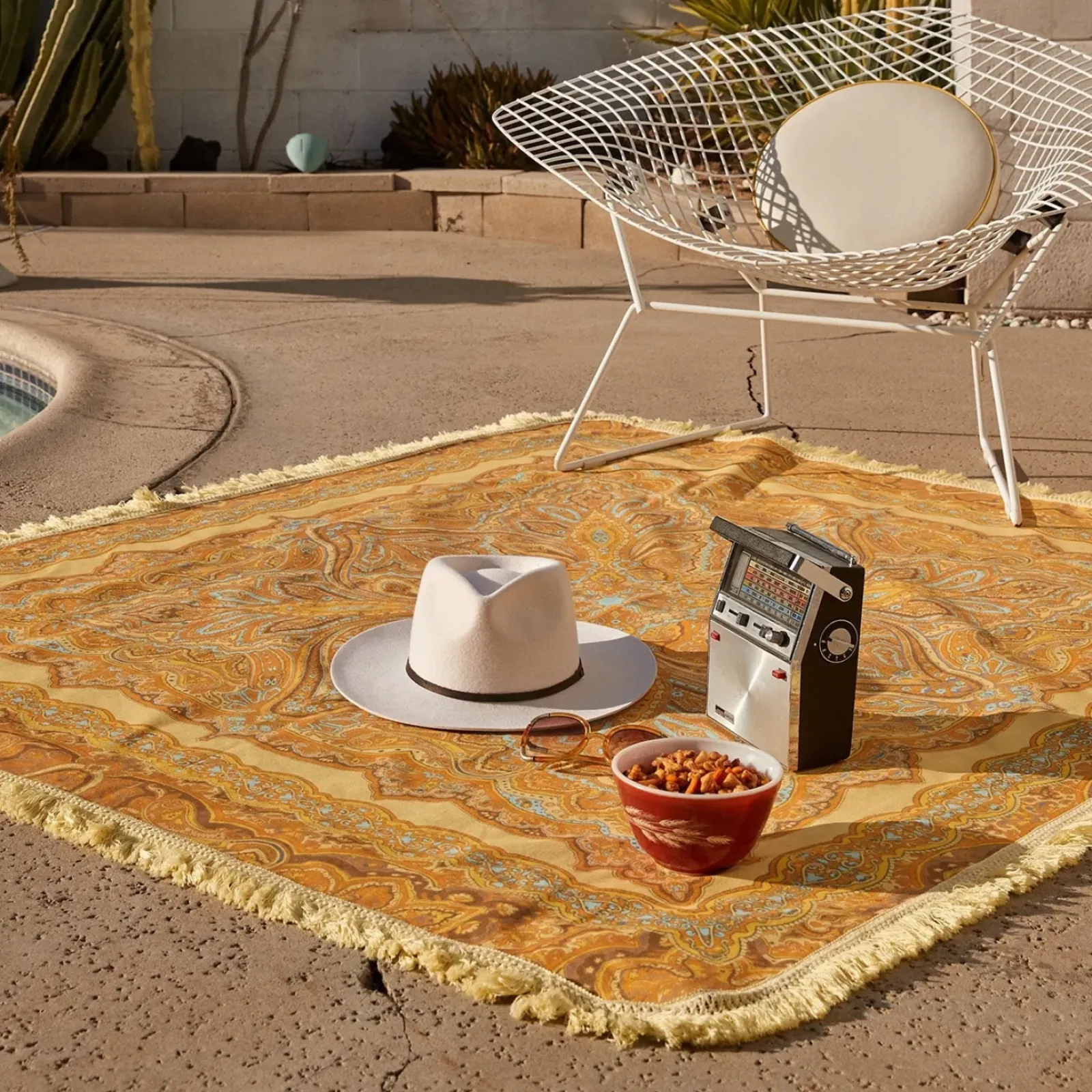 Wandering Folk Topanga Picnic Rug - Sun Hot