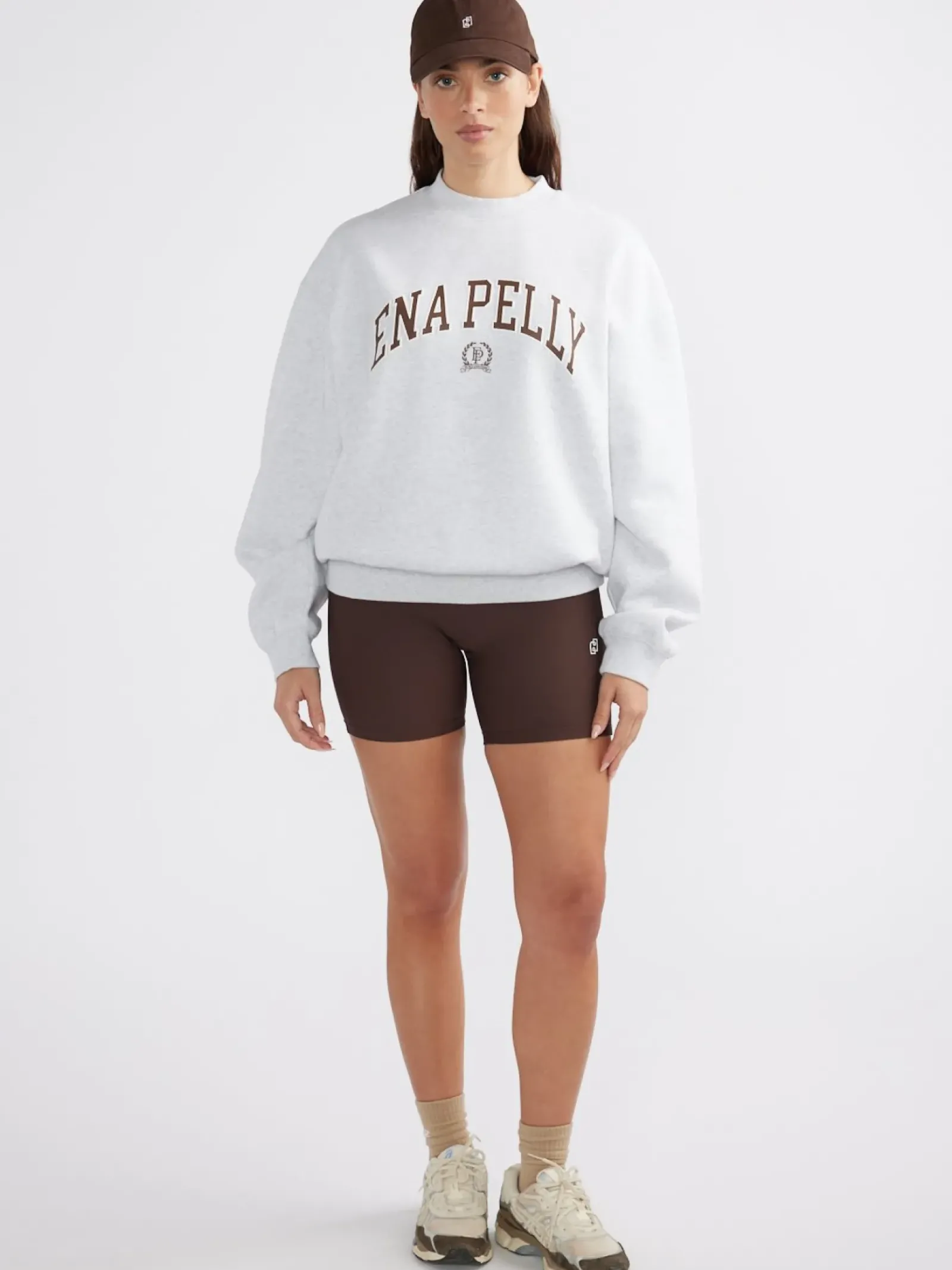 Ena Pelly Classic Collegiate Sweatshirt - White Marle Clearance