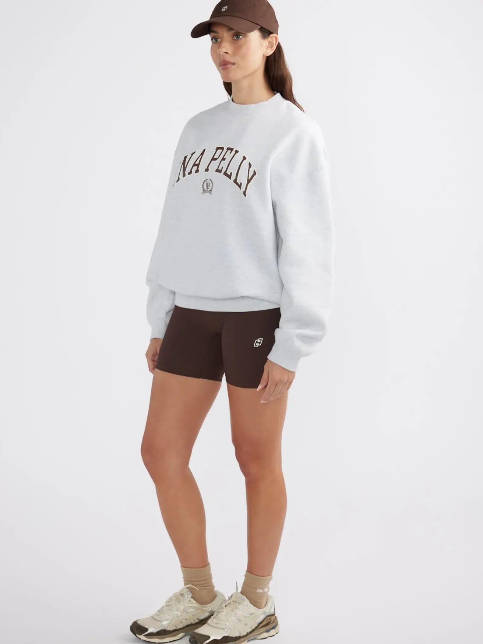Ena Pelly Classic Collegiate Sweatshirt - White Marle Clearance