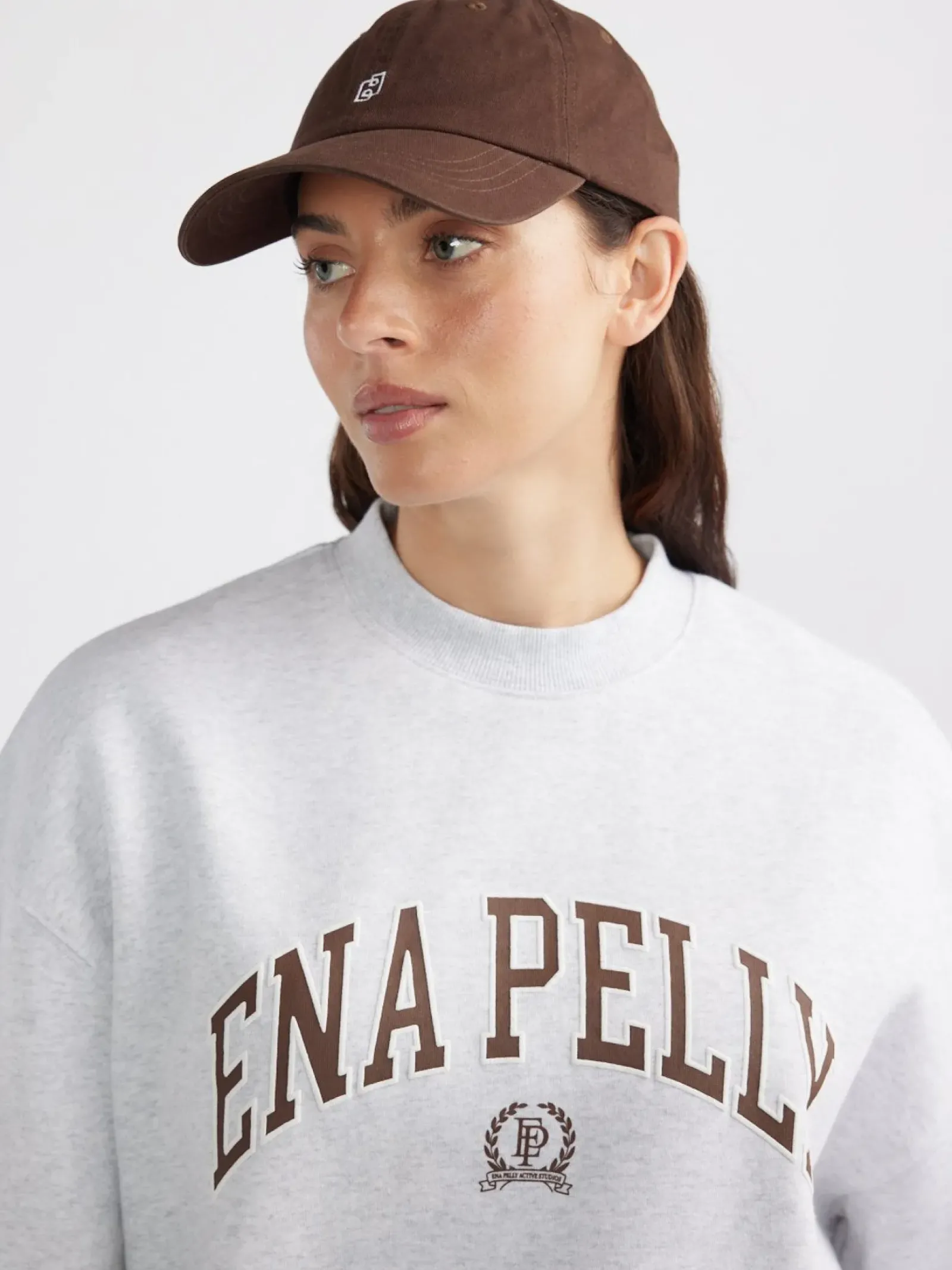 Ena Pelly Classic Collegiate Sweatshirt - White Marle Clearance