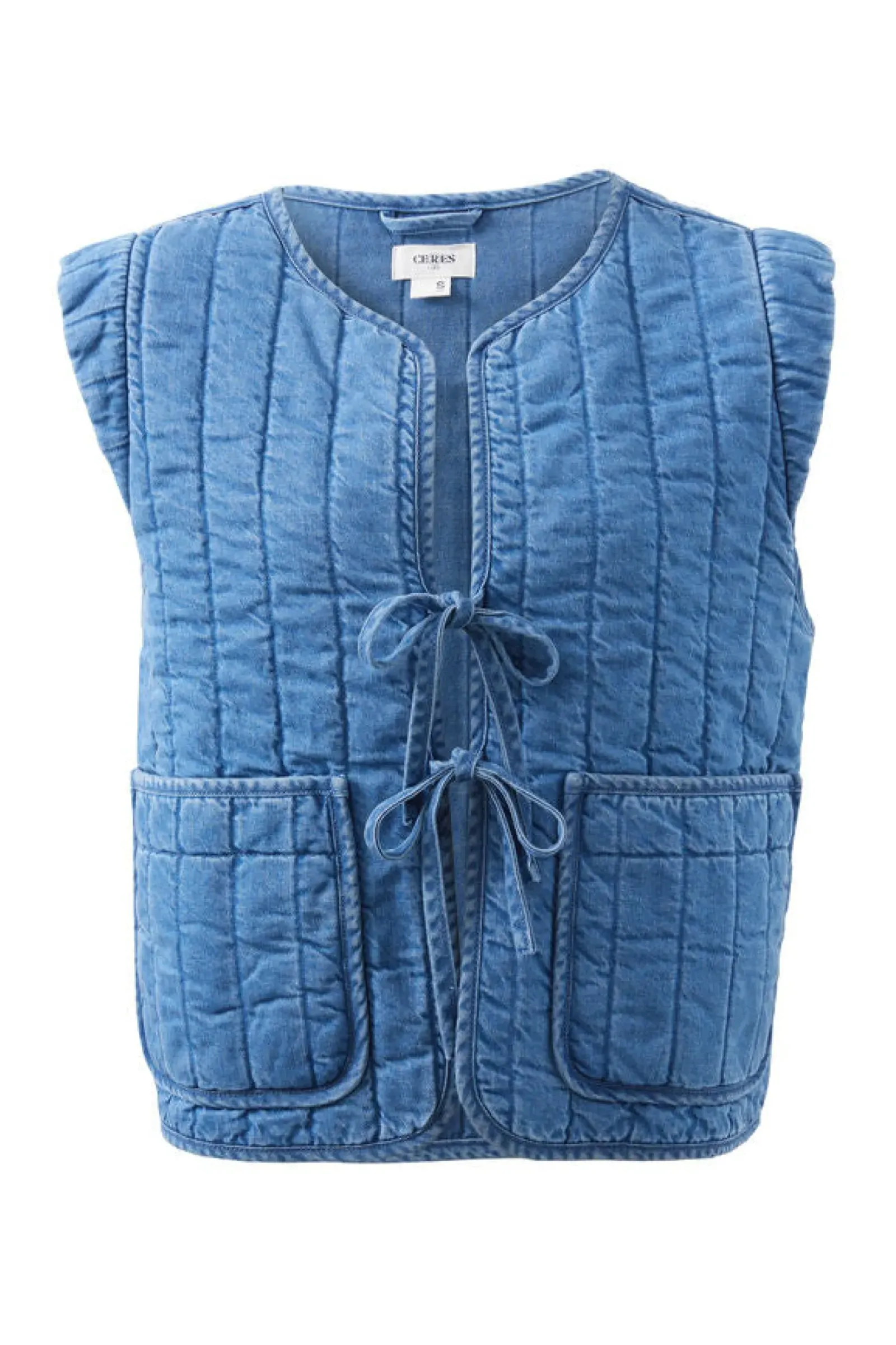 Ceres Life Tie Quilted Vest - Worn Blue Outlet