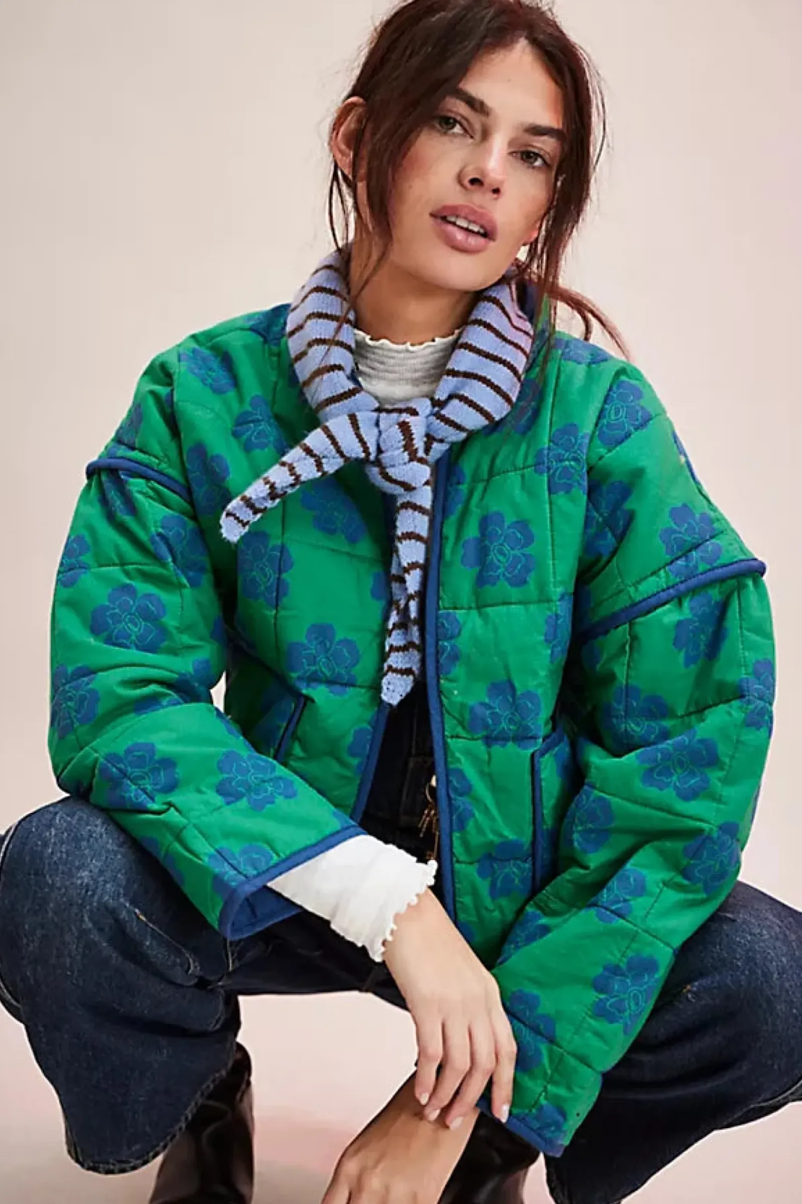 Free People Chloe Jacket - Grass Combo Fashion