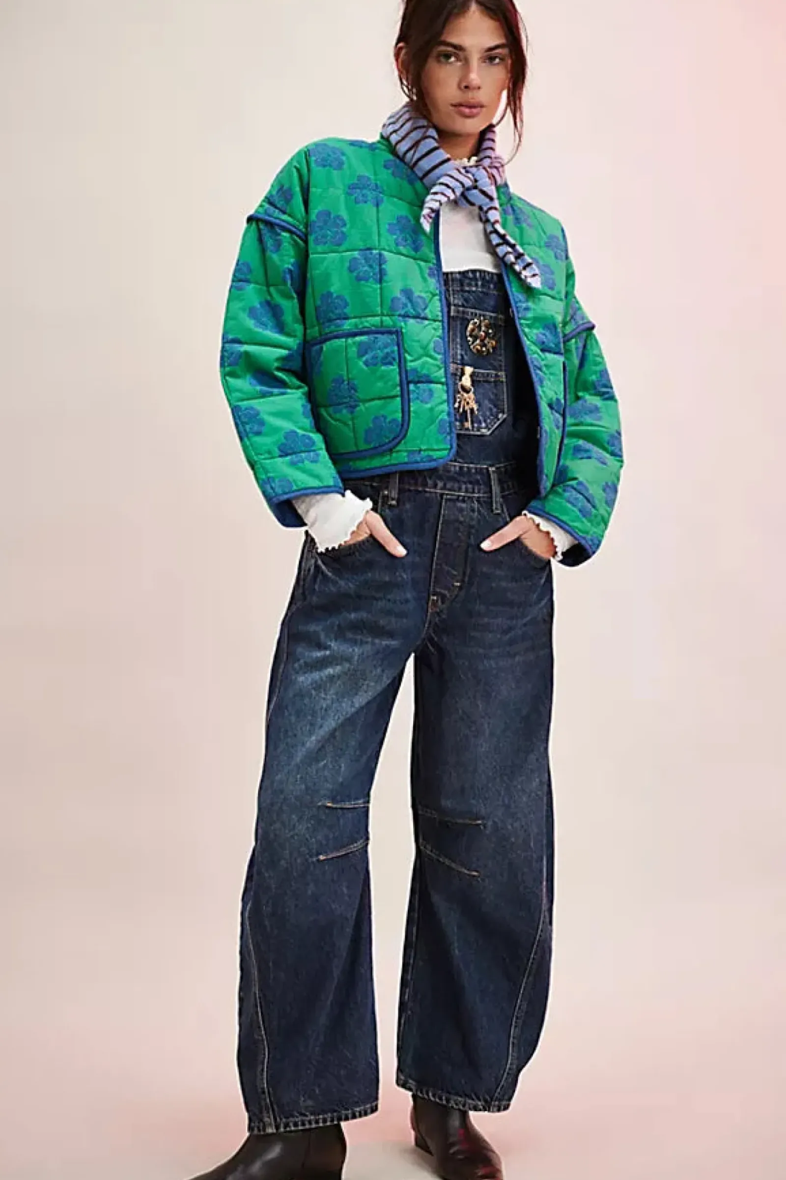 Free People Chloe Jacket - Grass Combo Fashion