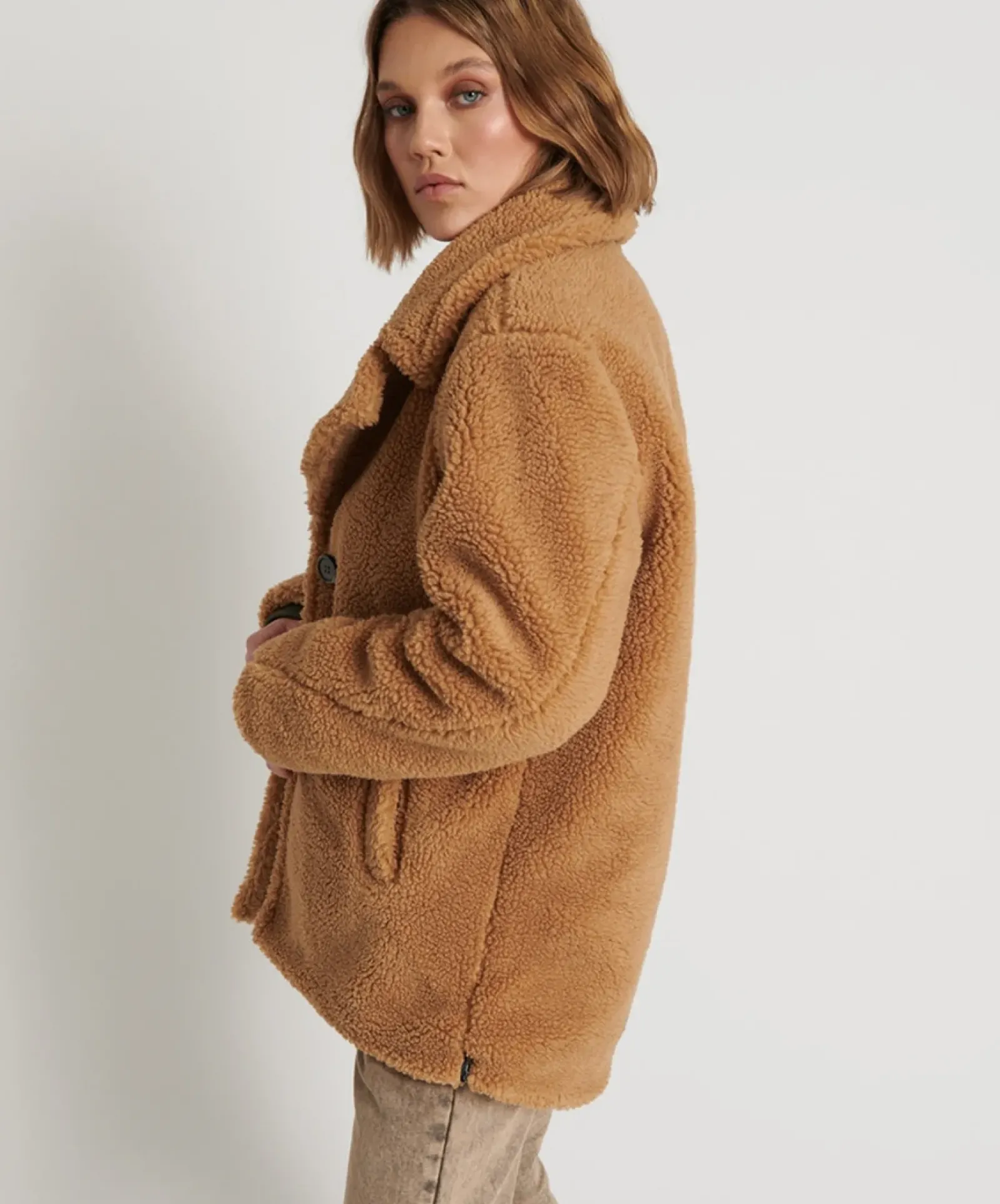 One Teaspoon Tan Teddy Coat Clearance