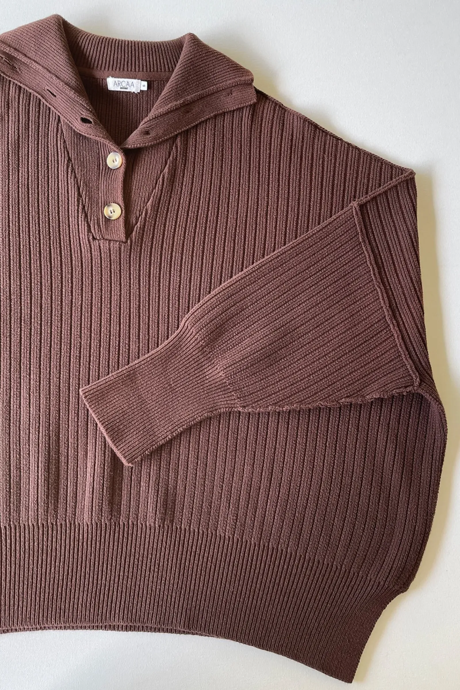 ARCAA Margo Button Up Sweater - Chocolate Clearance