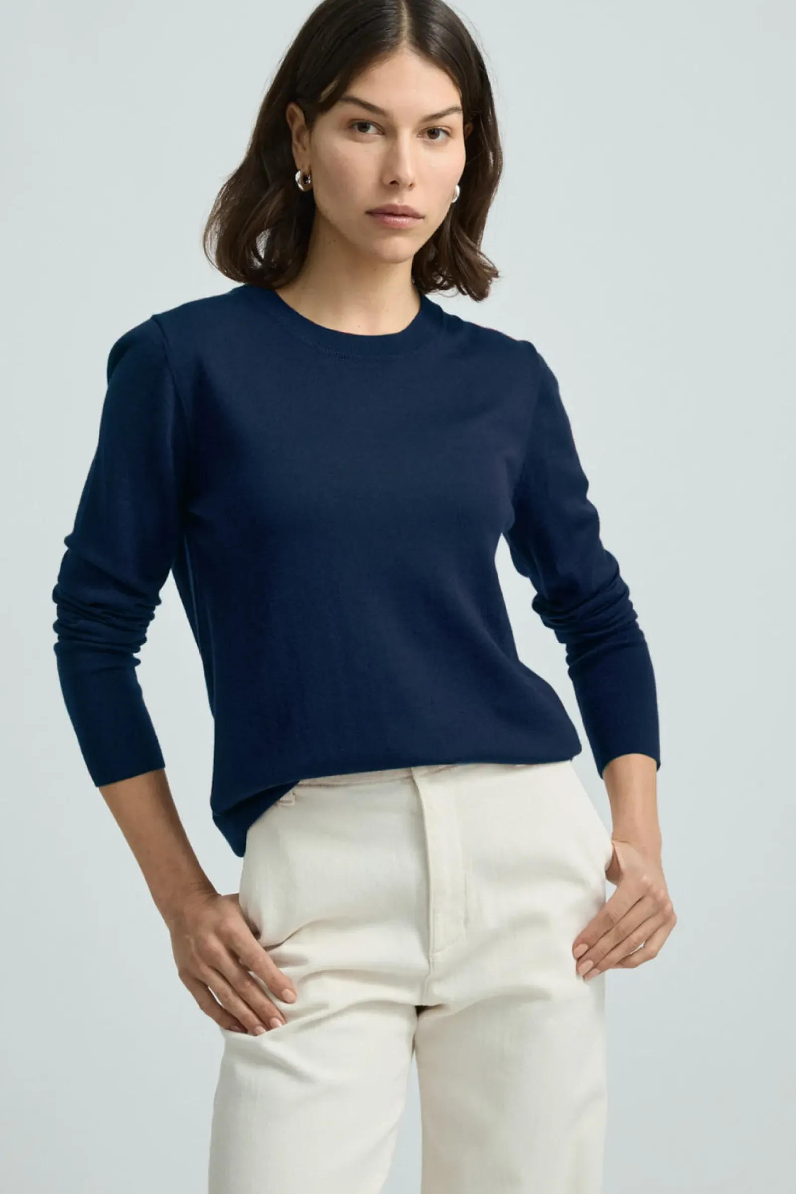 Toorallie Fine Merino Crew - Navy Online