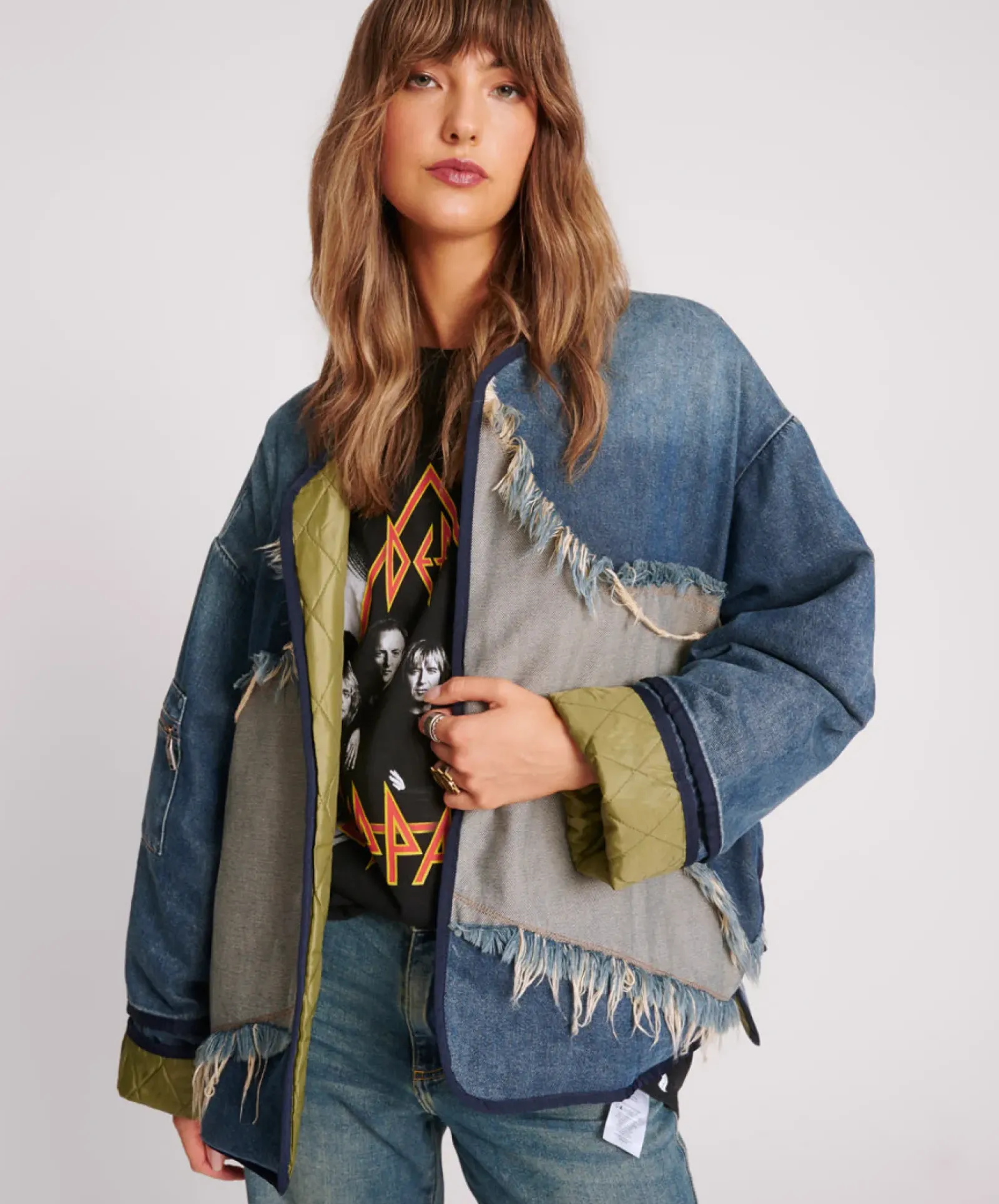 One Teaspoon Wadded Jacket - Memphis Light Star Denim Online