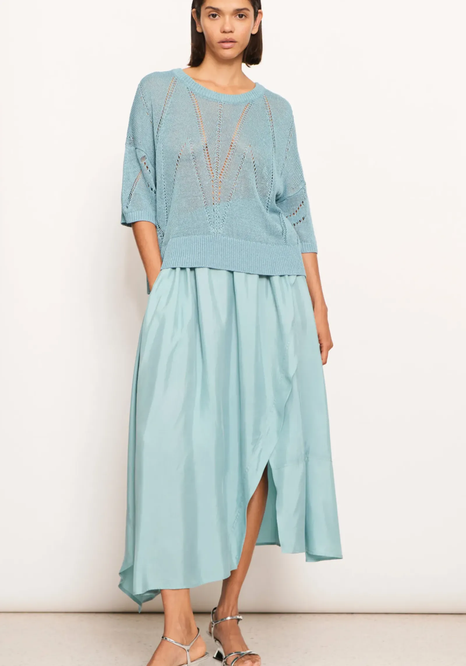 Pol Pier Knit Tee- Blue Online