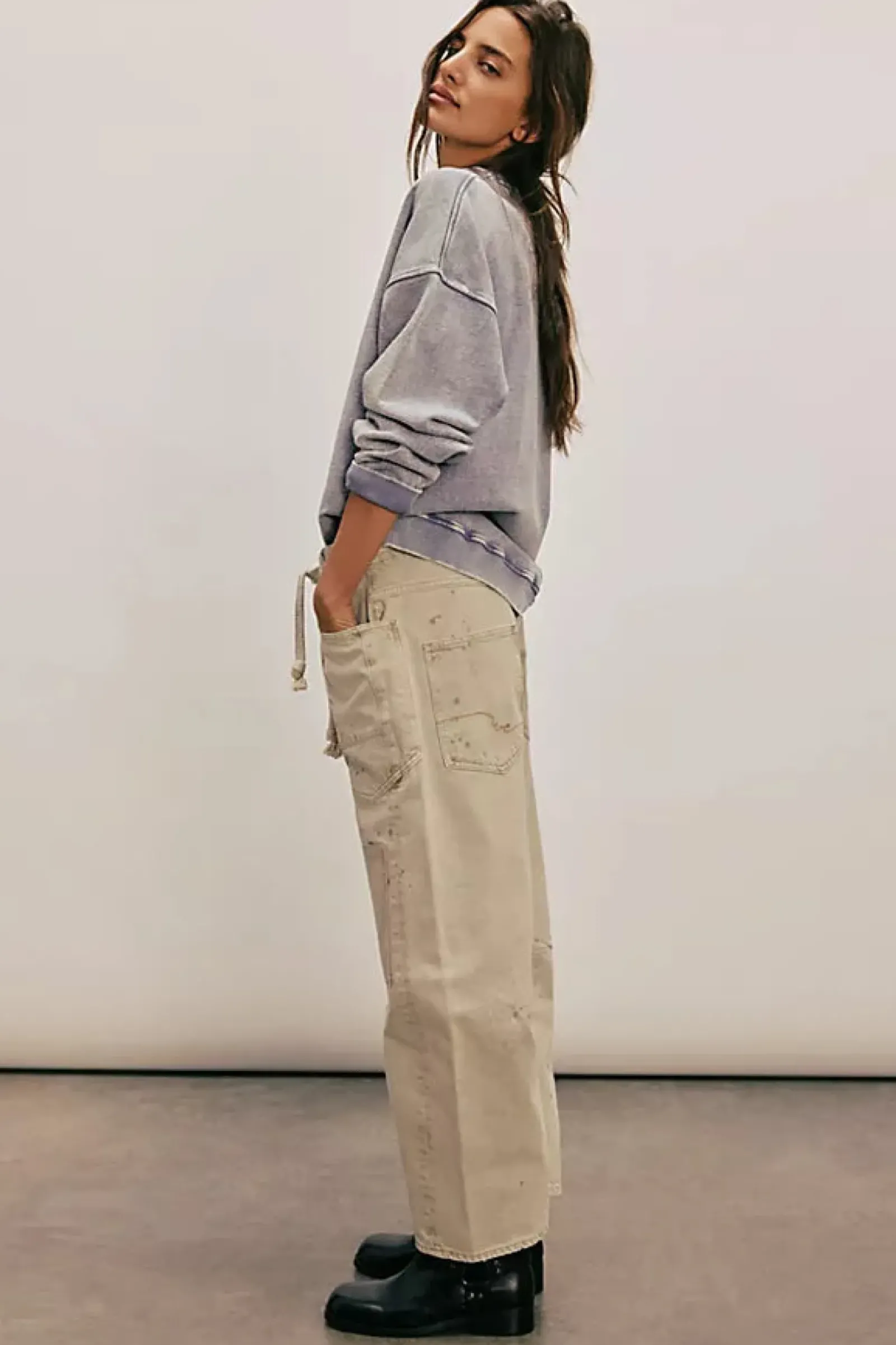 Free People Moxie Low Slung Pull On Barrel Jeans - Jetty Online