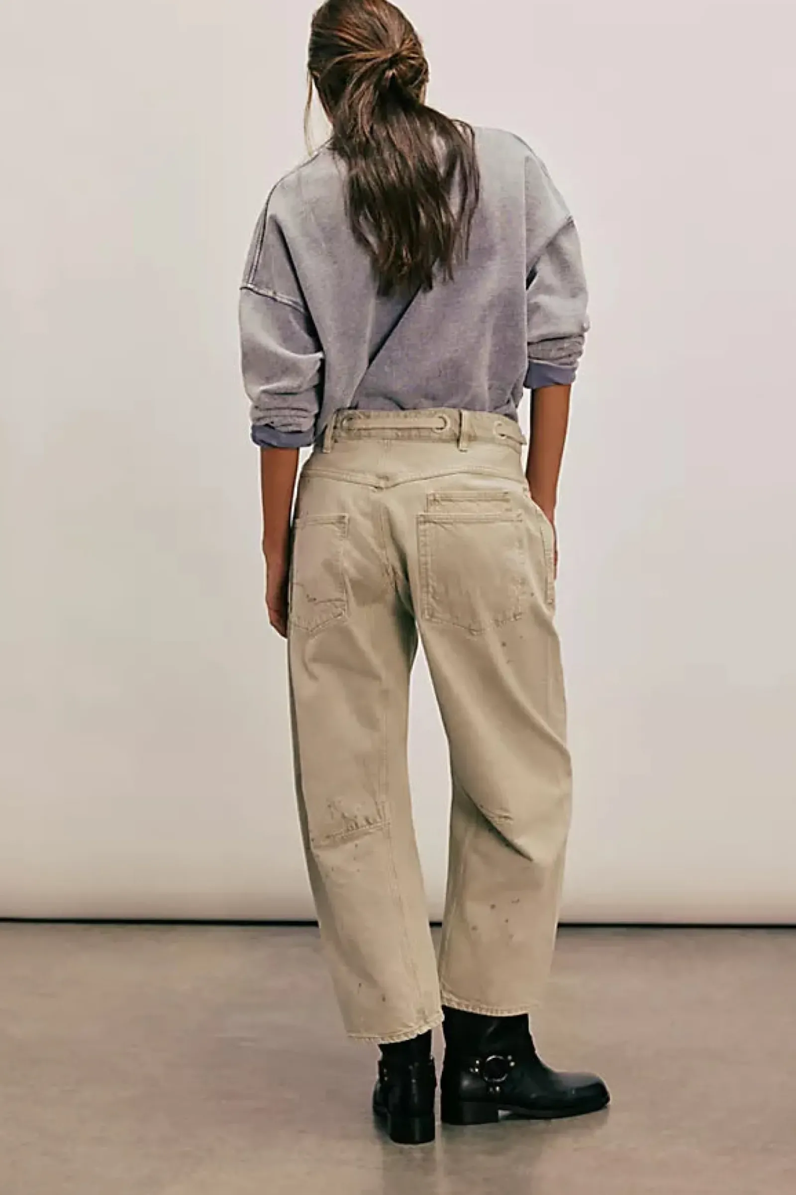 Free People Moxie Low Slung Pull On Barrel Jeans - Jetty Online