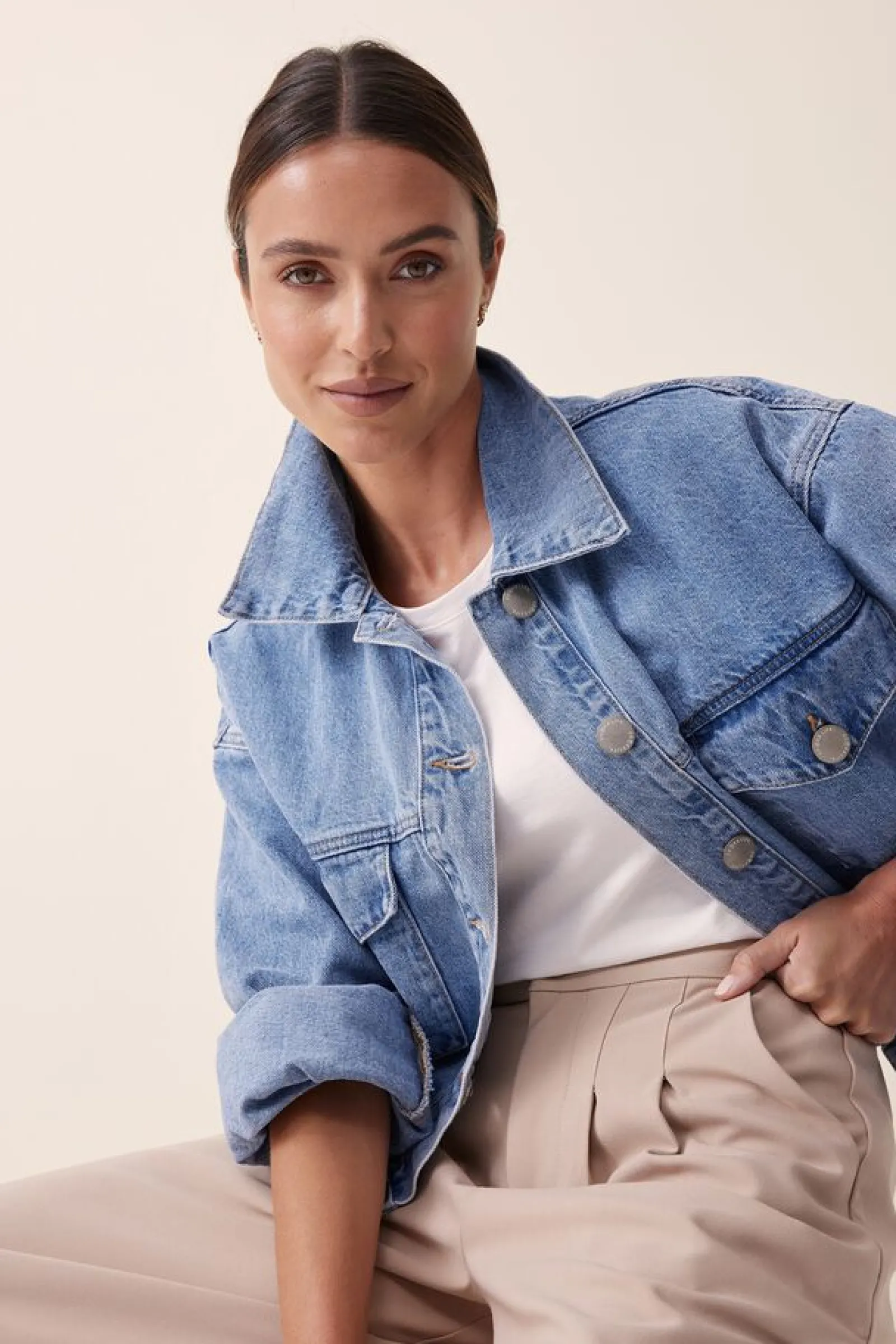 Ceres Life Cropped Denim Jacket - Vintage Blue Fashion