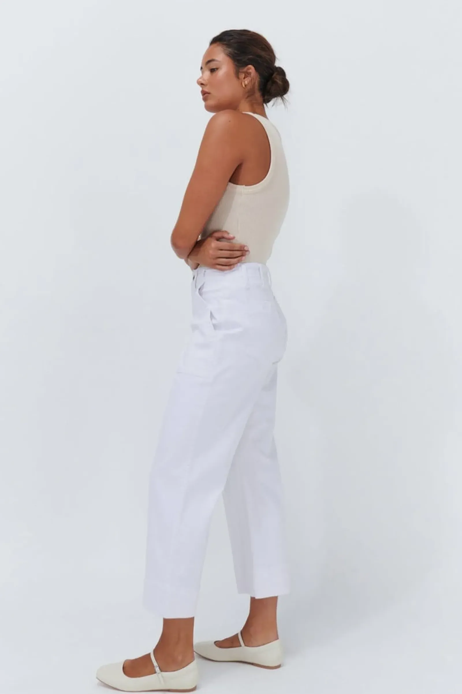 Kireina Celeste Pant- Cropped White Fashion