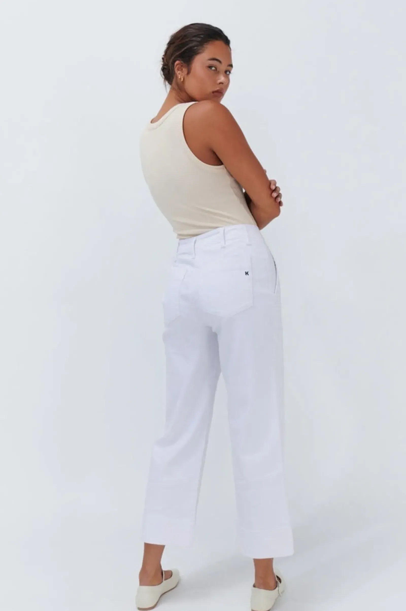 Kireina Celeste Pant- Cropped White Fashion