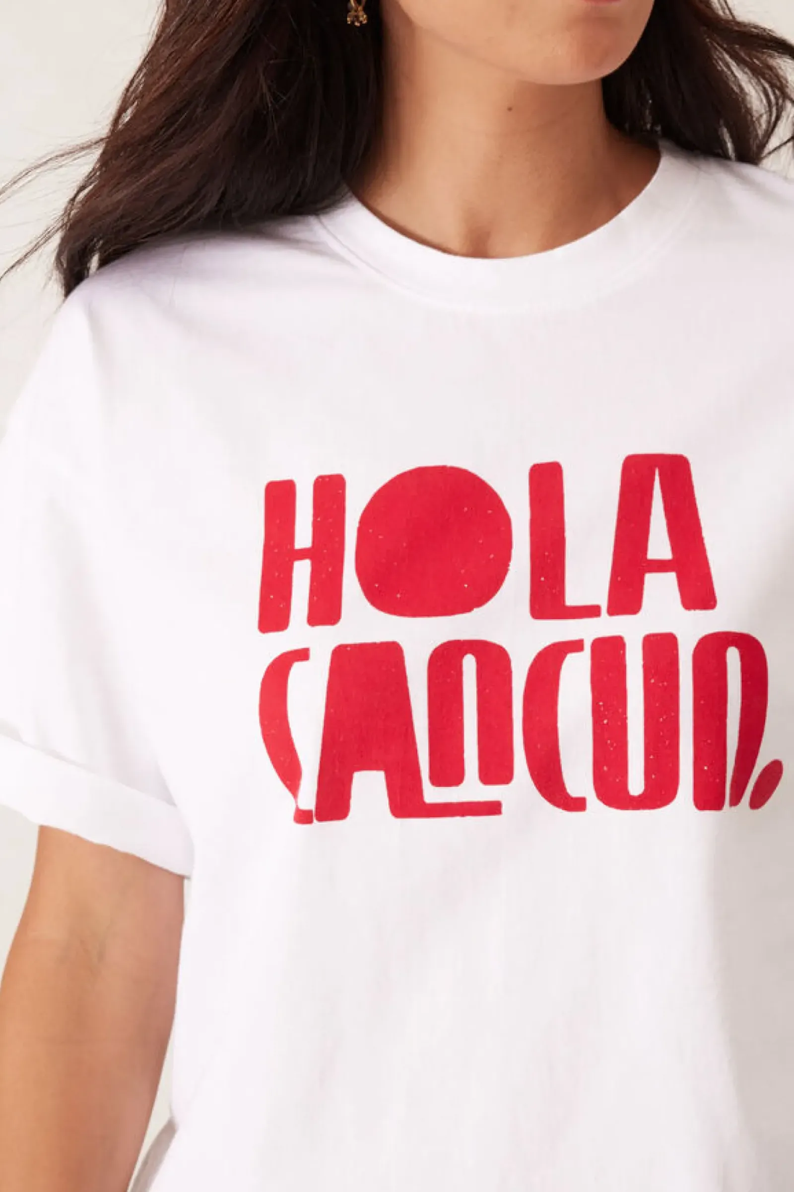 Ceres Life Boyfriend Tee - Hola Cancun Heritage Red Online