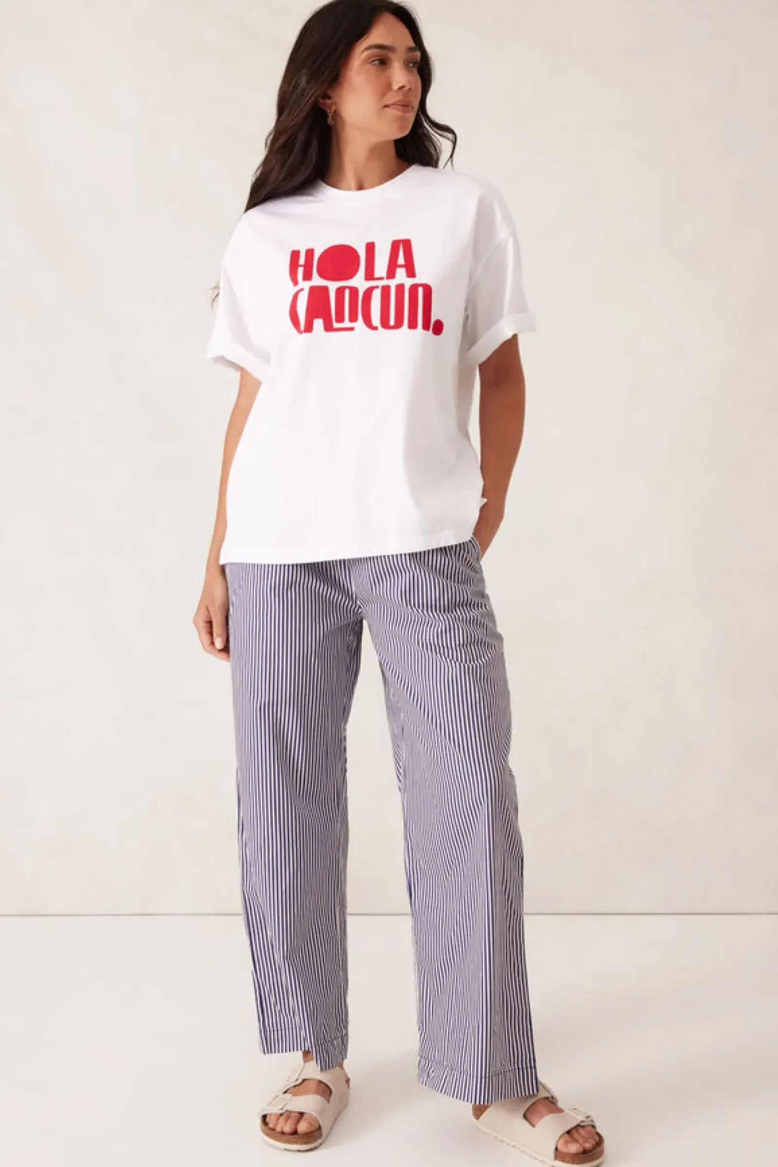 Ceres Life Boyfriend Tee - Hola Cancun Heritage Red Online