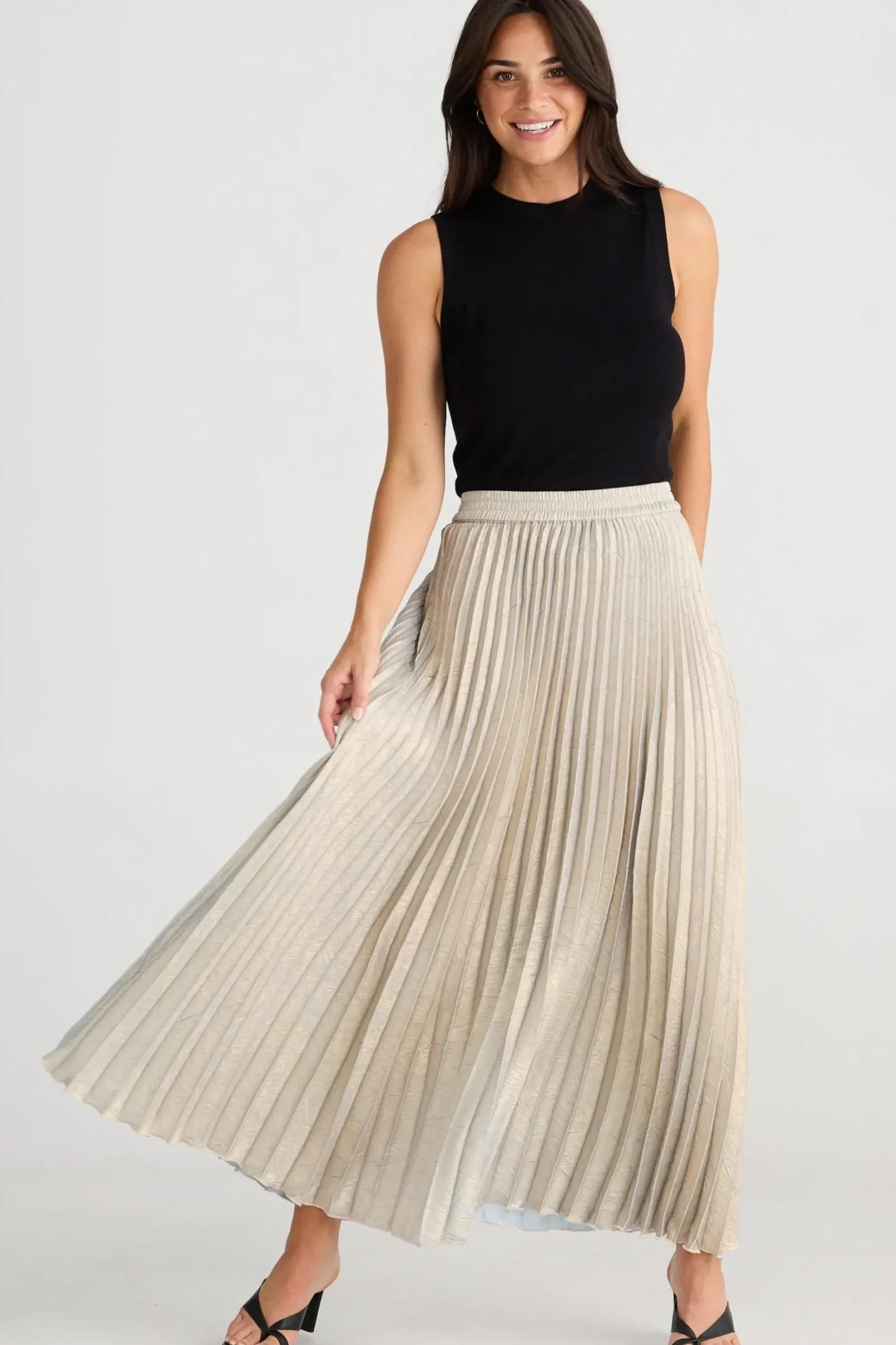Brave & True Brave & True Alias Pleated Skirt - Champagne Online