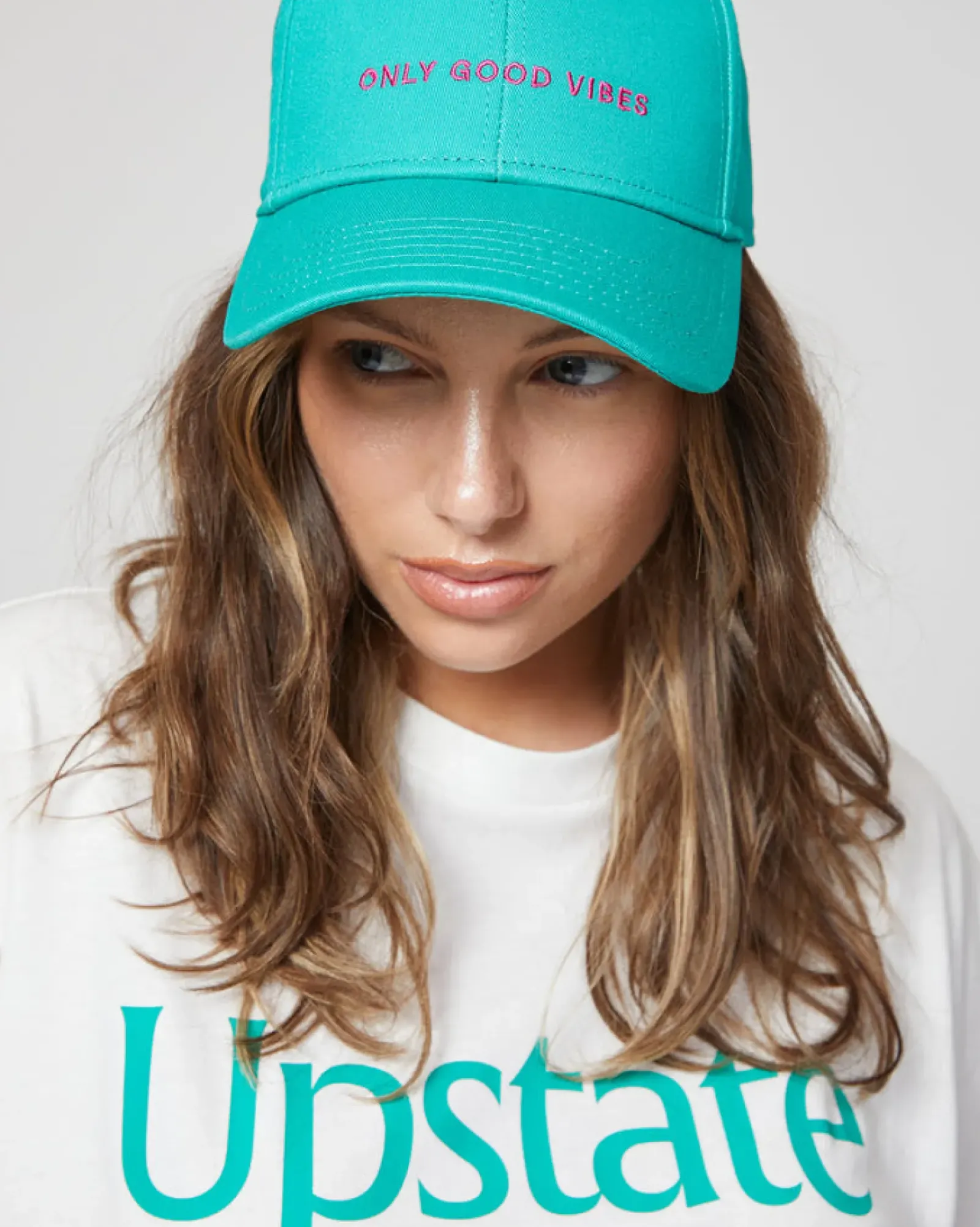 Upstate Side Line Cap- Galactic Good Vibes Green Hot