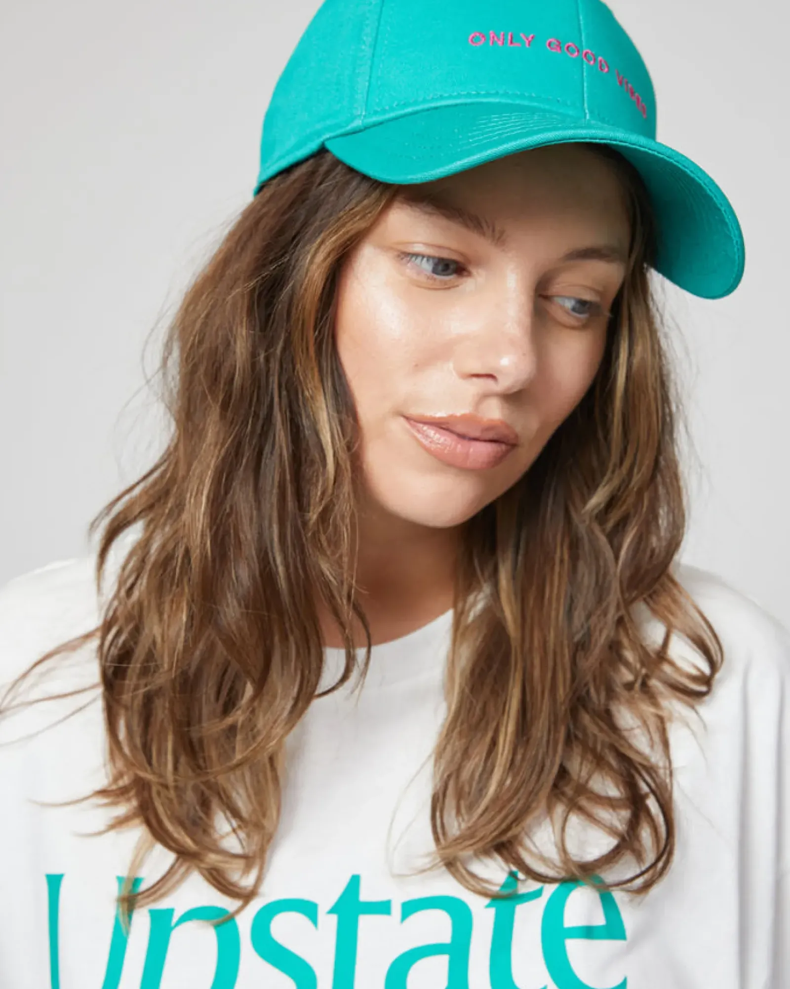 Upstate Side Line Cap- Galactic Good Vibes Green Hot