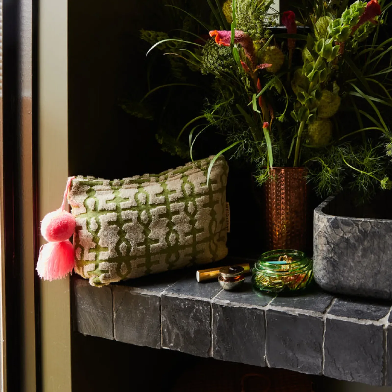 Sage & Clare Sage & Clare Amata Terry Pouch - Palm Large Discount