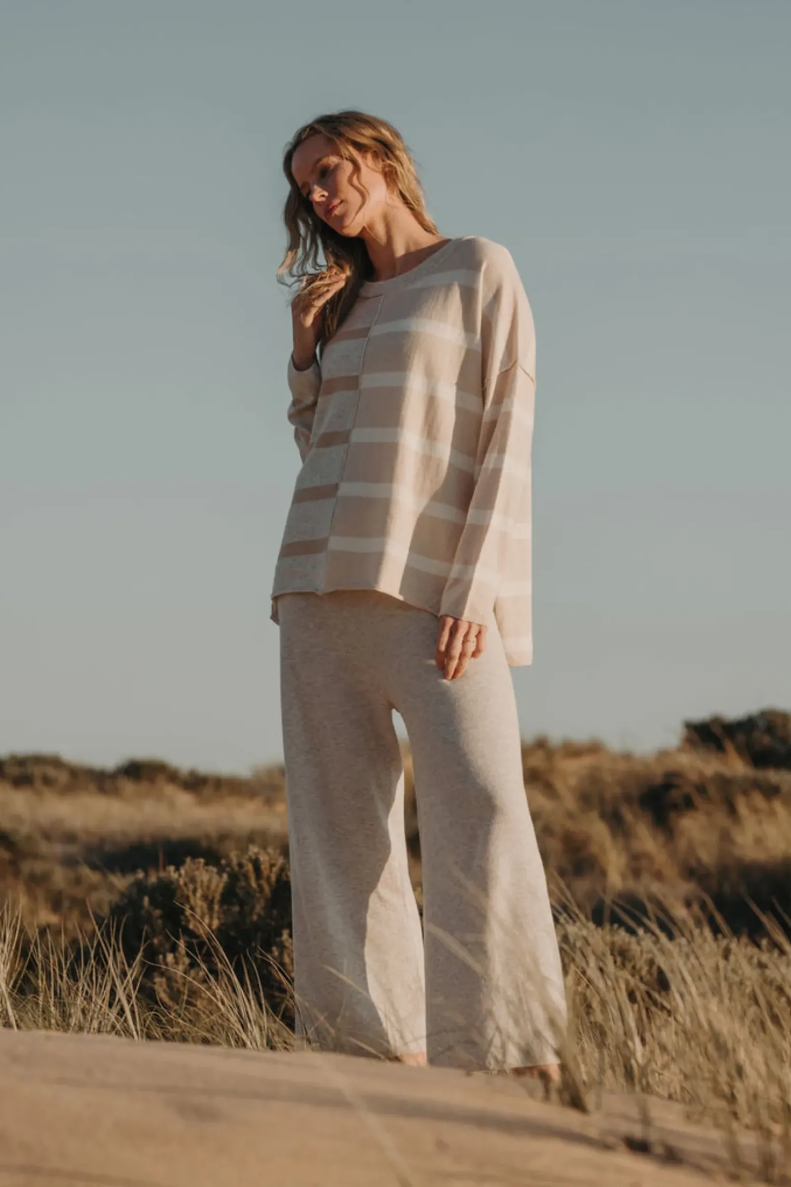Talamaya Hinterland Stripe Pullover - Sawdust Sale
