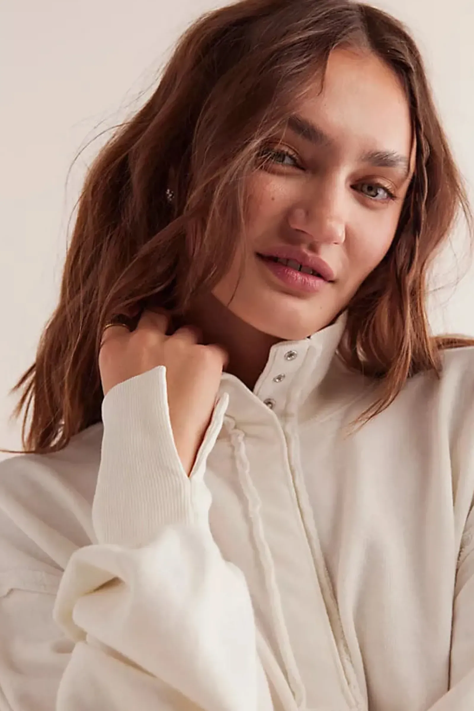 Free People Camden Henley - Optic White Hot