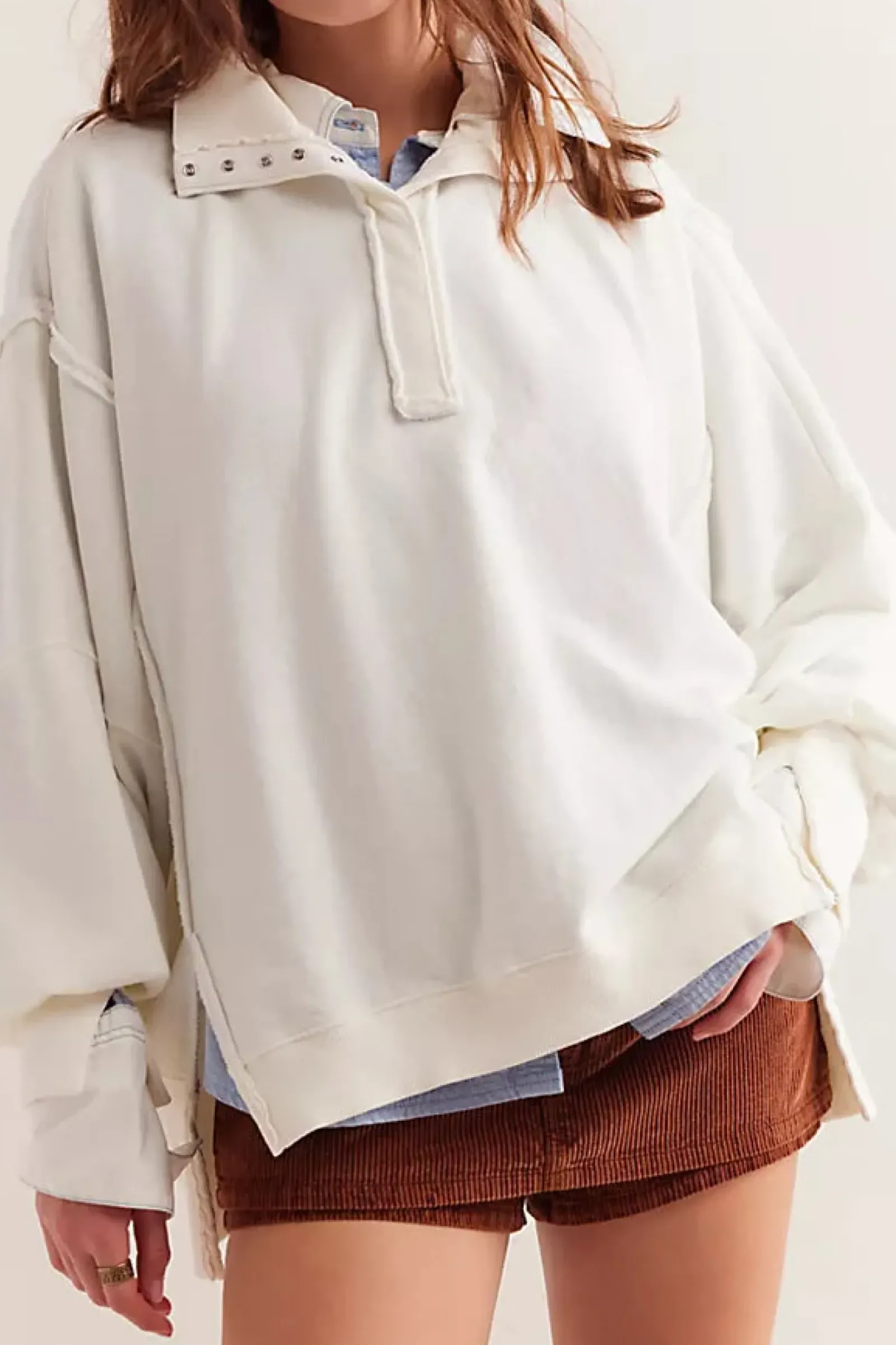 Free People Camden Henley - Optic White Hot