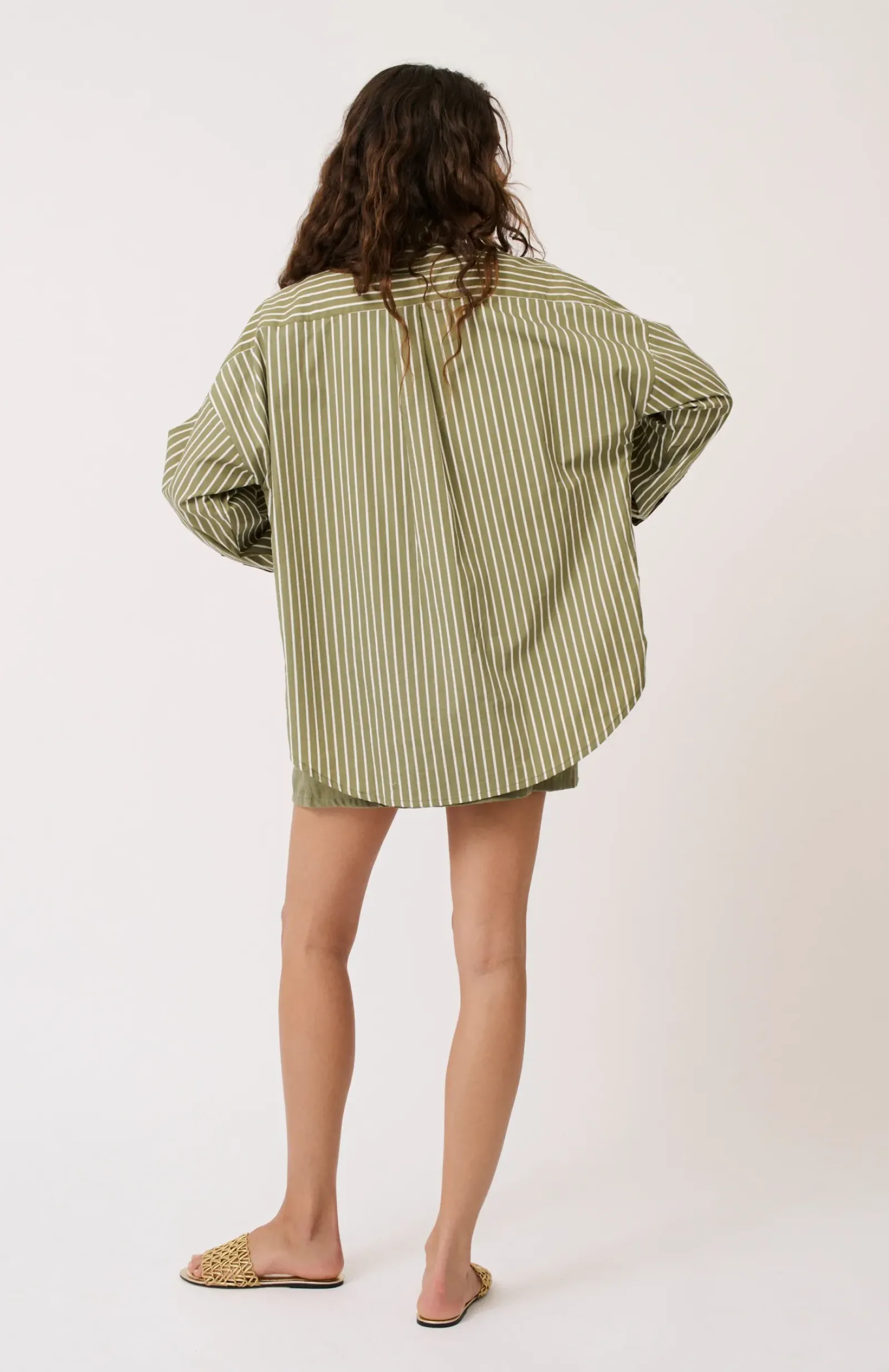 Cartel & Willow Cartel & Willow Tammy Shirt - Palm Stripe Best