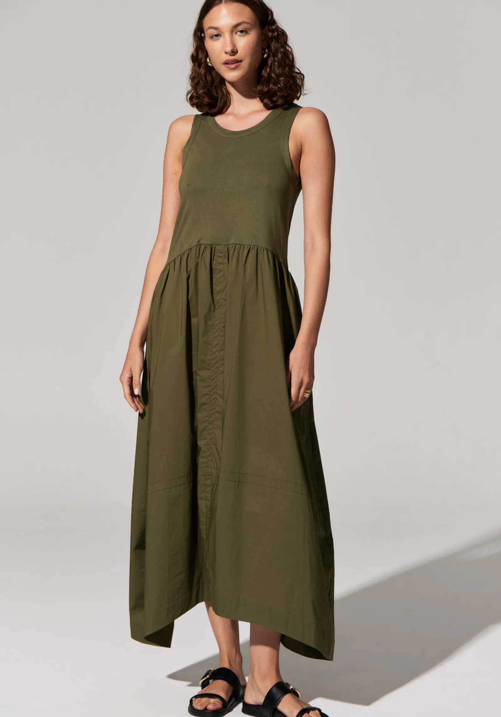 Pol Toya Tank Dress - Khaki Online