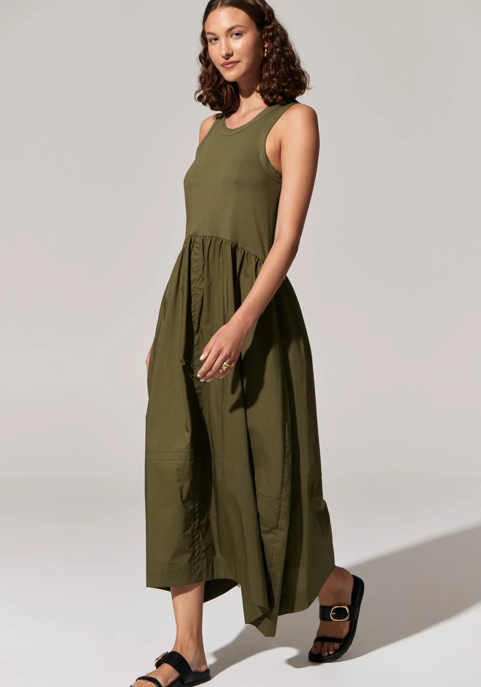 Pol Toya Tank Dress - Khaki Online