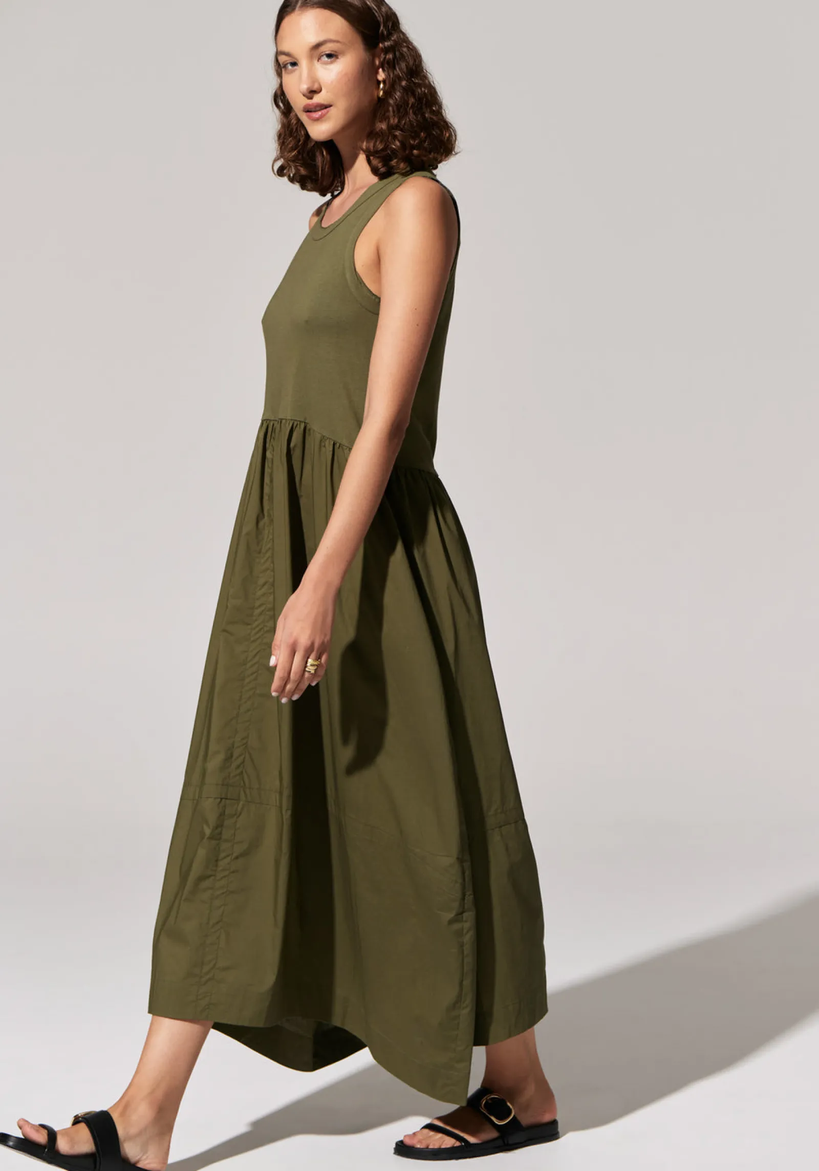 Pol Toya Tank Dress - Khaki Online