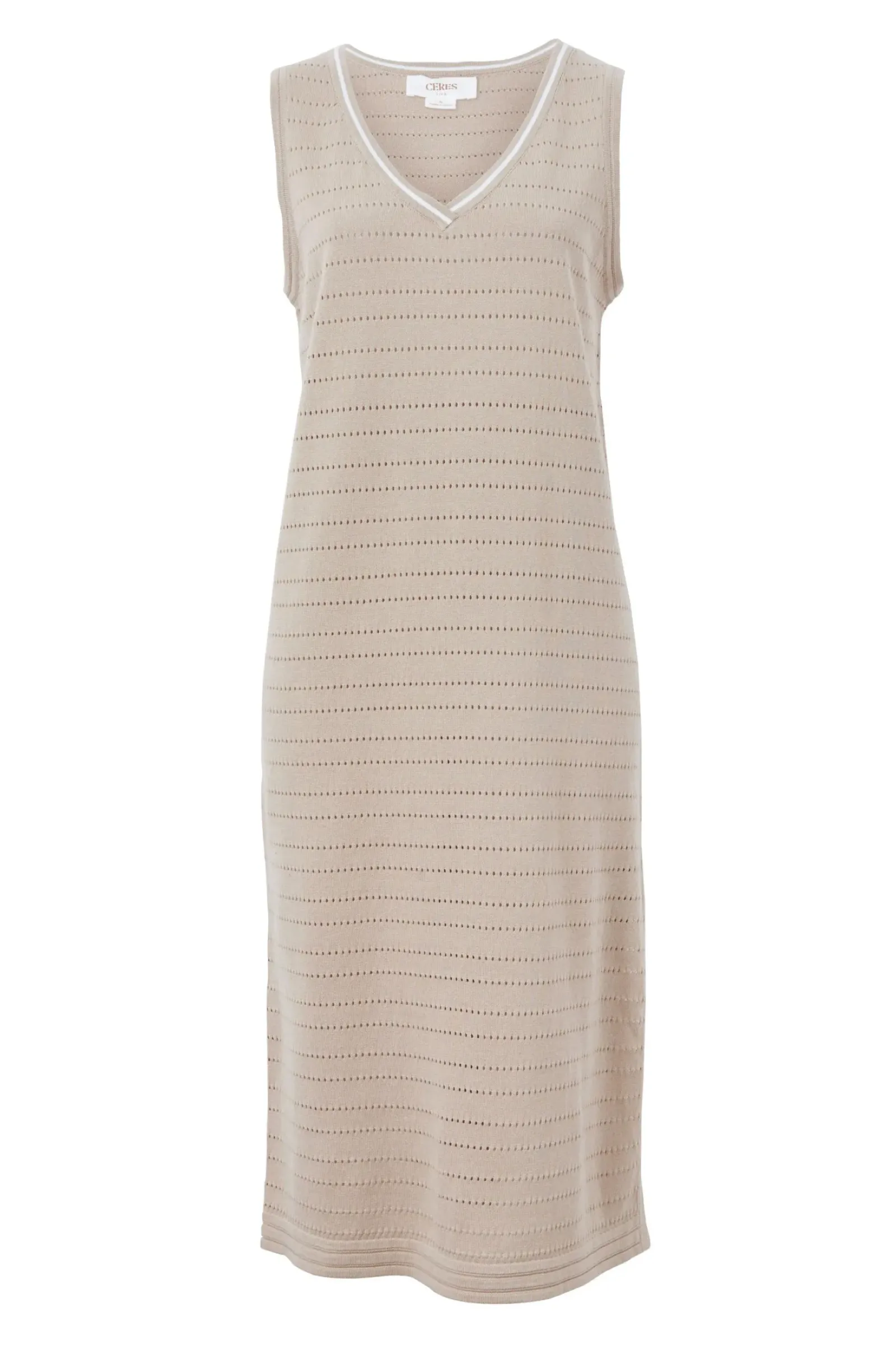 Ceres Life Pointelle Sleeveless Knit Dress - String Sale
