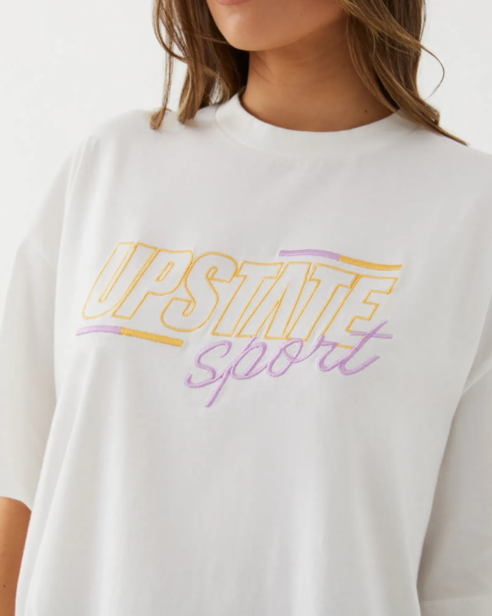 Upstate Hustle Tee- White Bars Sale