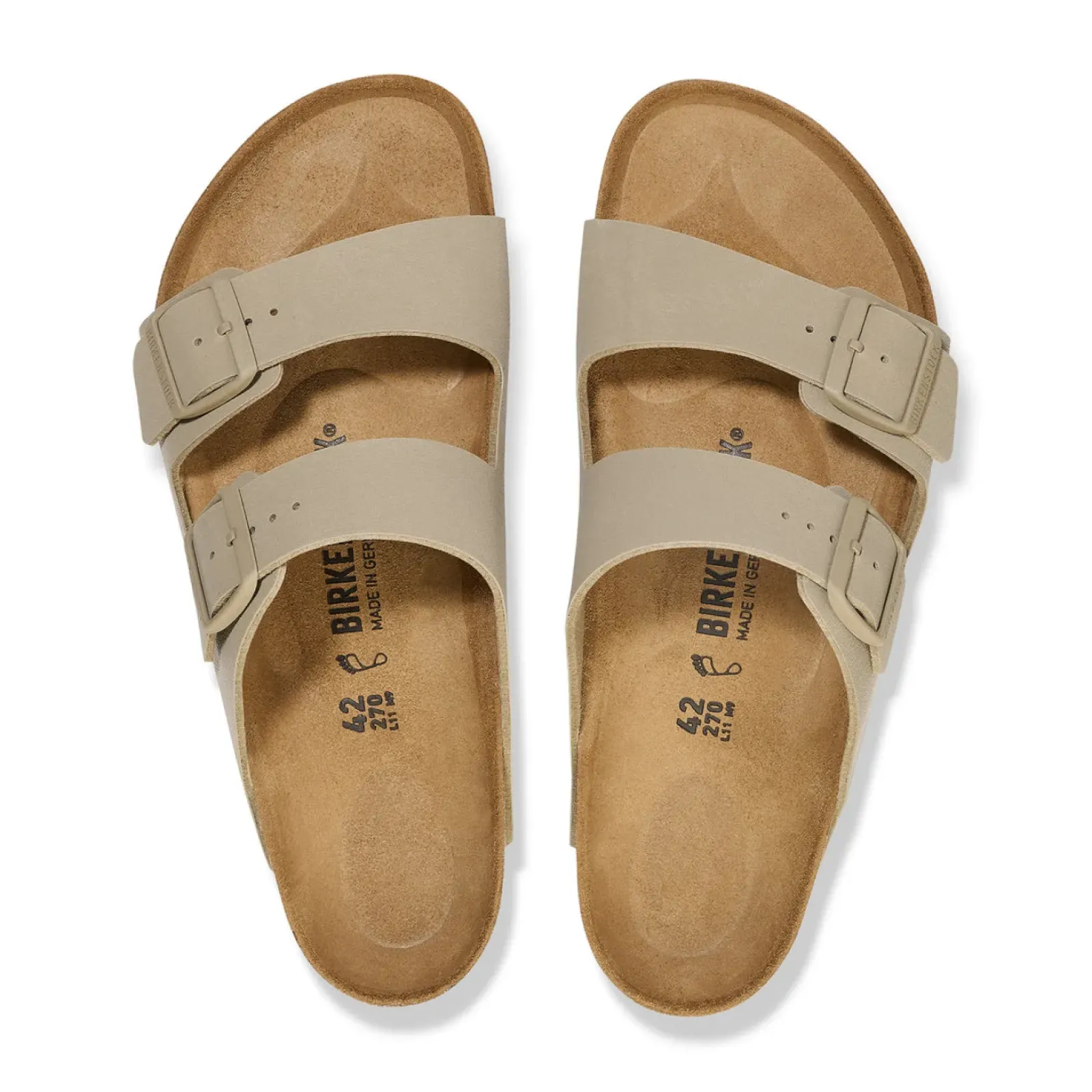 Birkenstock Arizona Faded Khaki Birko-Flor - Narrow New