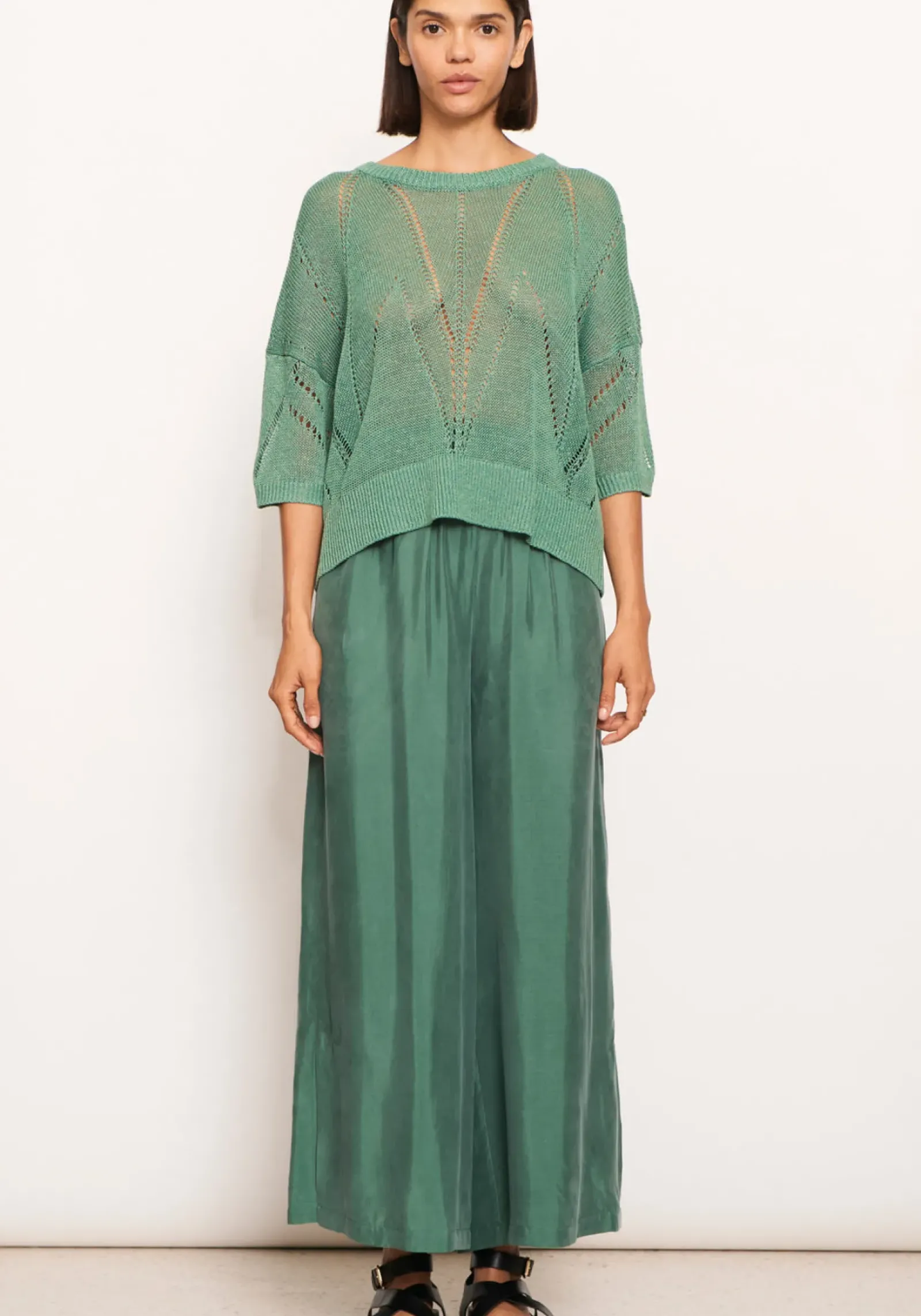 Pol Pier Knit Tee- Green Hot