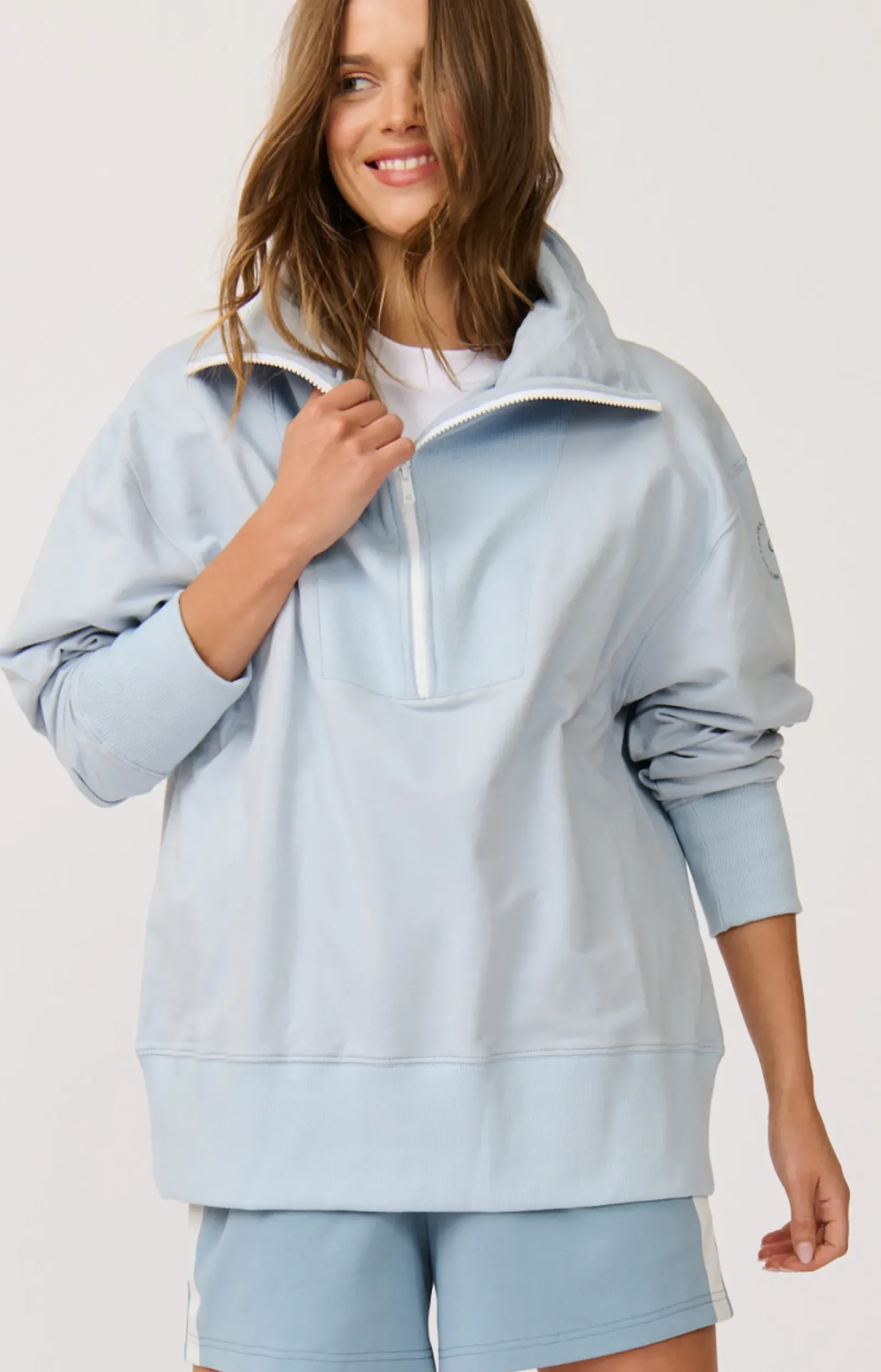 Cartel & Willow Cartel & Willow Nova Half Zip Sweater - Sky Outlet
