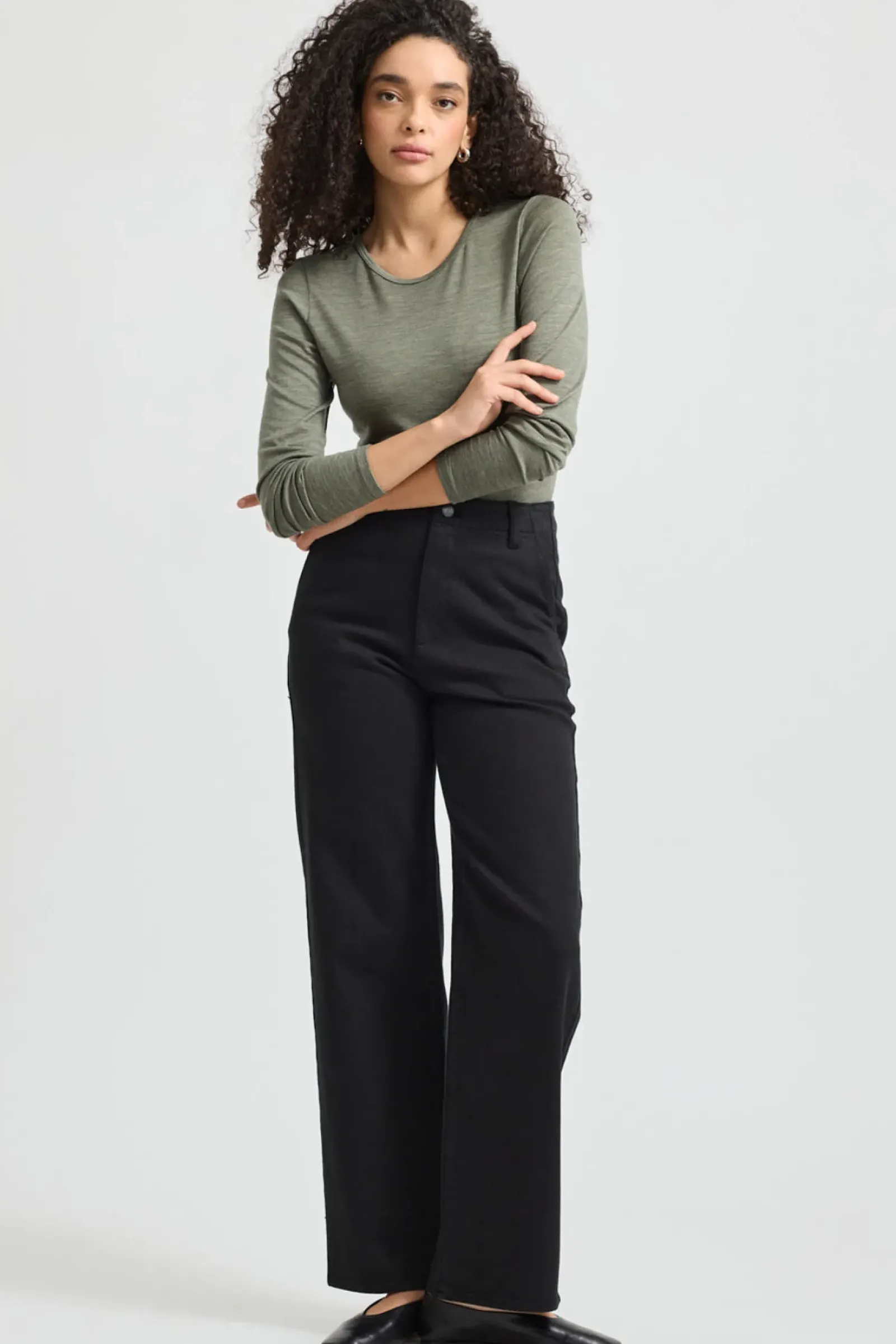 Toorallie Crew Merino Tee - Bay Leaf Discount