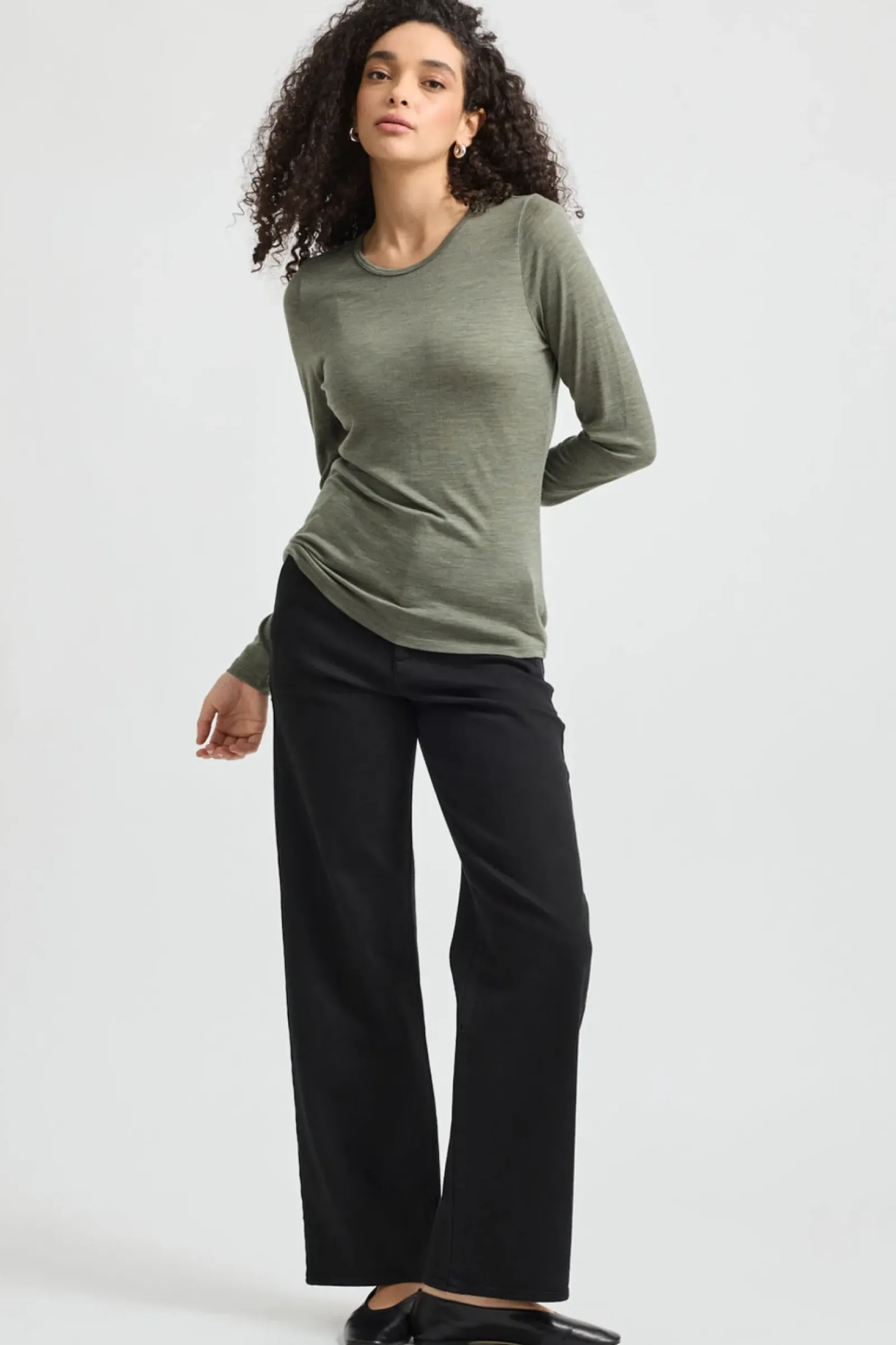 Toorallie Crew Merino Tee - Bay Leaf Discount