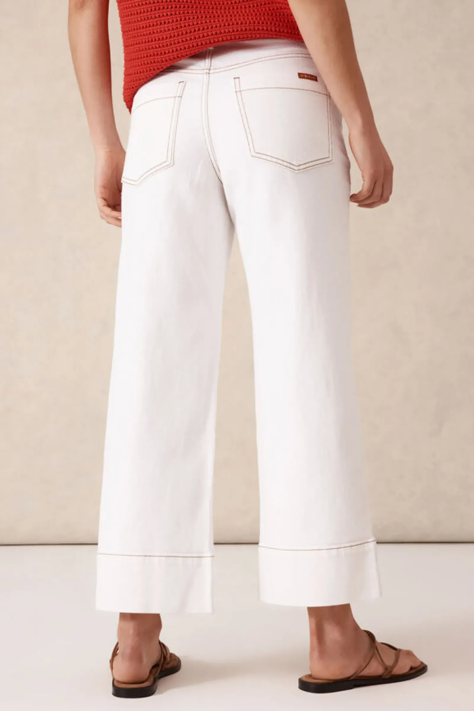 Ceres Life Wide Leg Crop Jean - Fresh Ecru Fashion